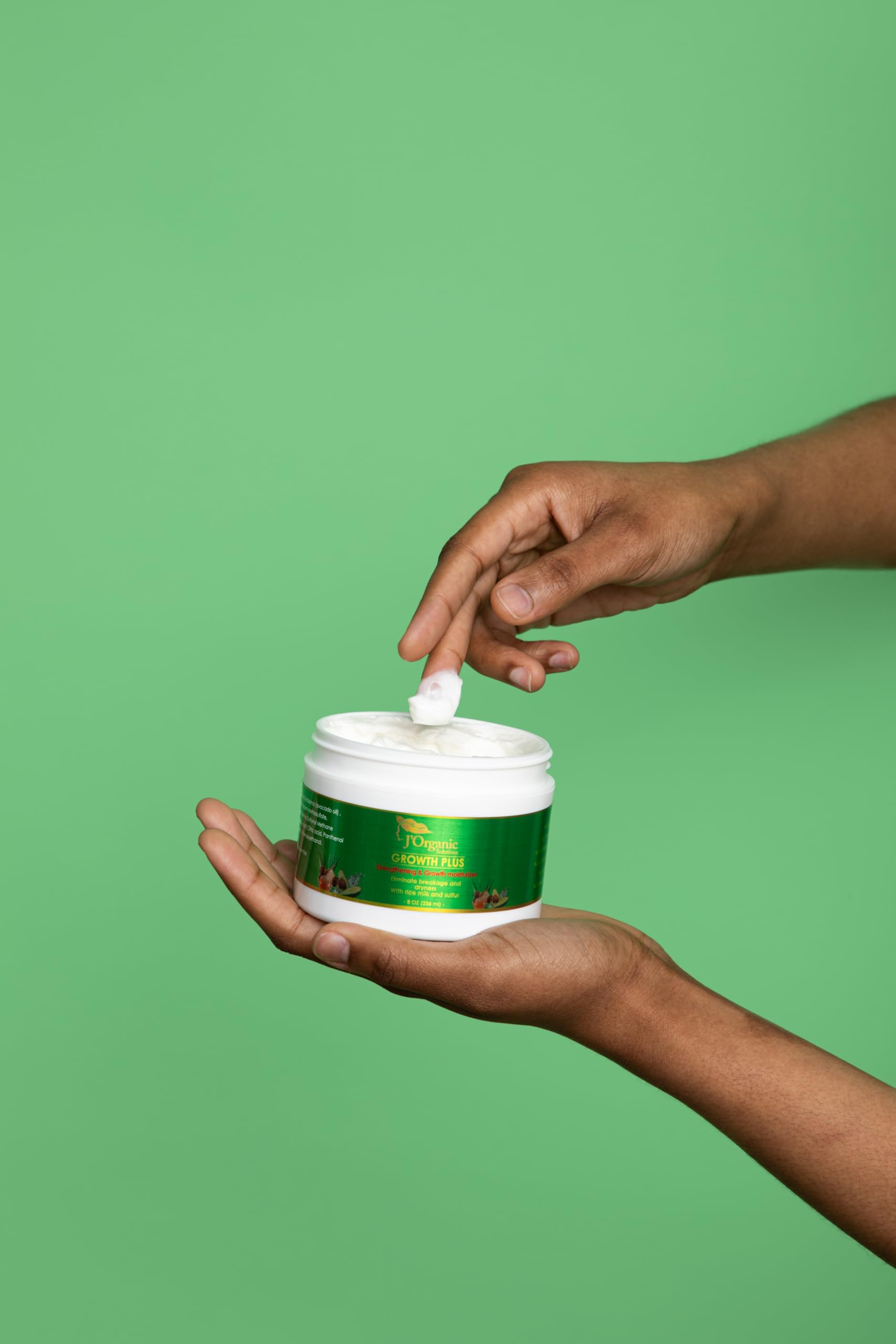 J'Organic Solutions Strengthening & Growth hair Moisturizer, with Rice Milk & Sulfur, Softens & Strengthens Curly, Coily Hair, Vanilla Scent, 8oz