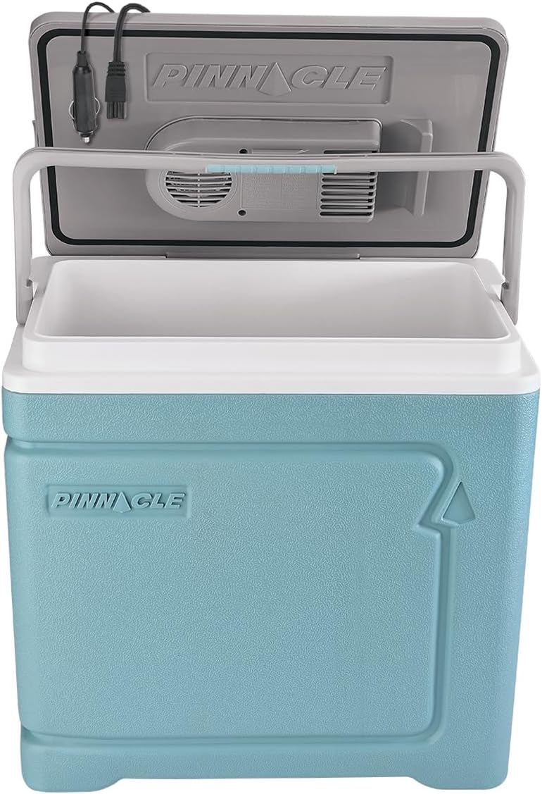 Pinnacle Thermoware Electric Cooler – Large 30L Portable Cooler for Hot and Cold Drinks and Food – 12v Travel Cooler for Car, Camper, RV, Van – Plug-In Cooler Refrigerator for Travel, Fishing, Hunting