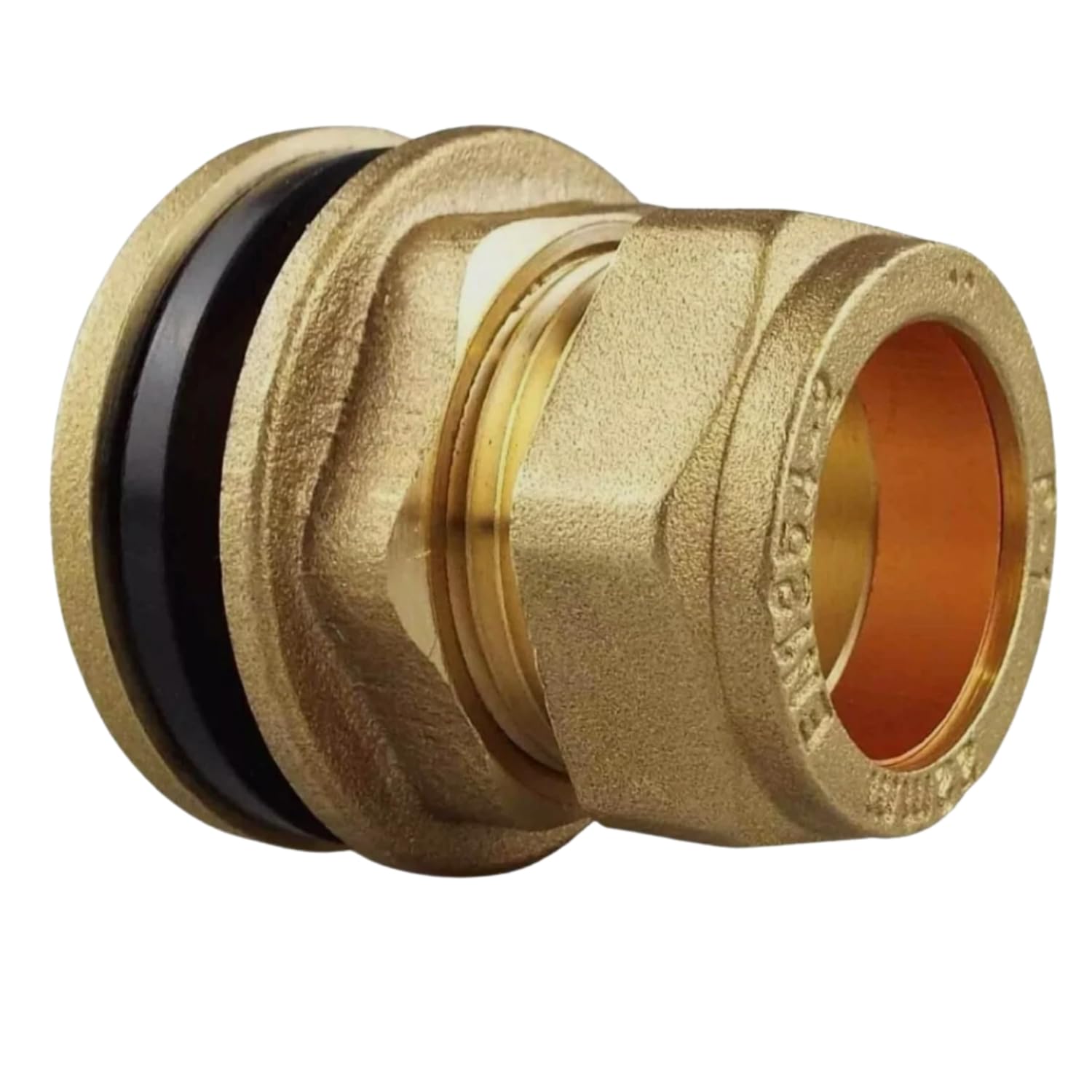 Compression Flange Tank Connector Brass Cold Water Tank Fitting for Copper Pipe Water Butt Plumbing (22mm)