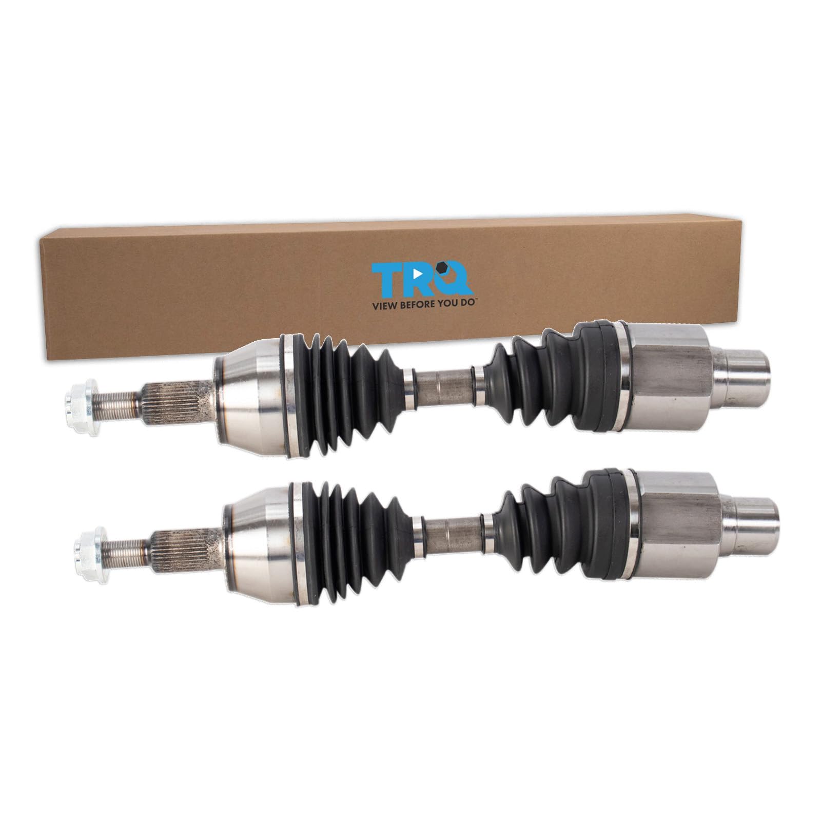 TRQ Front Driver and Passenger Side CV Axle Assembly Set Neoprene Boots