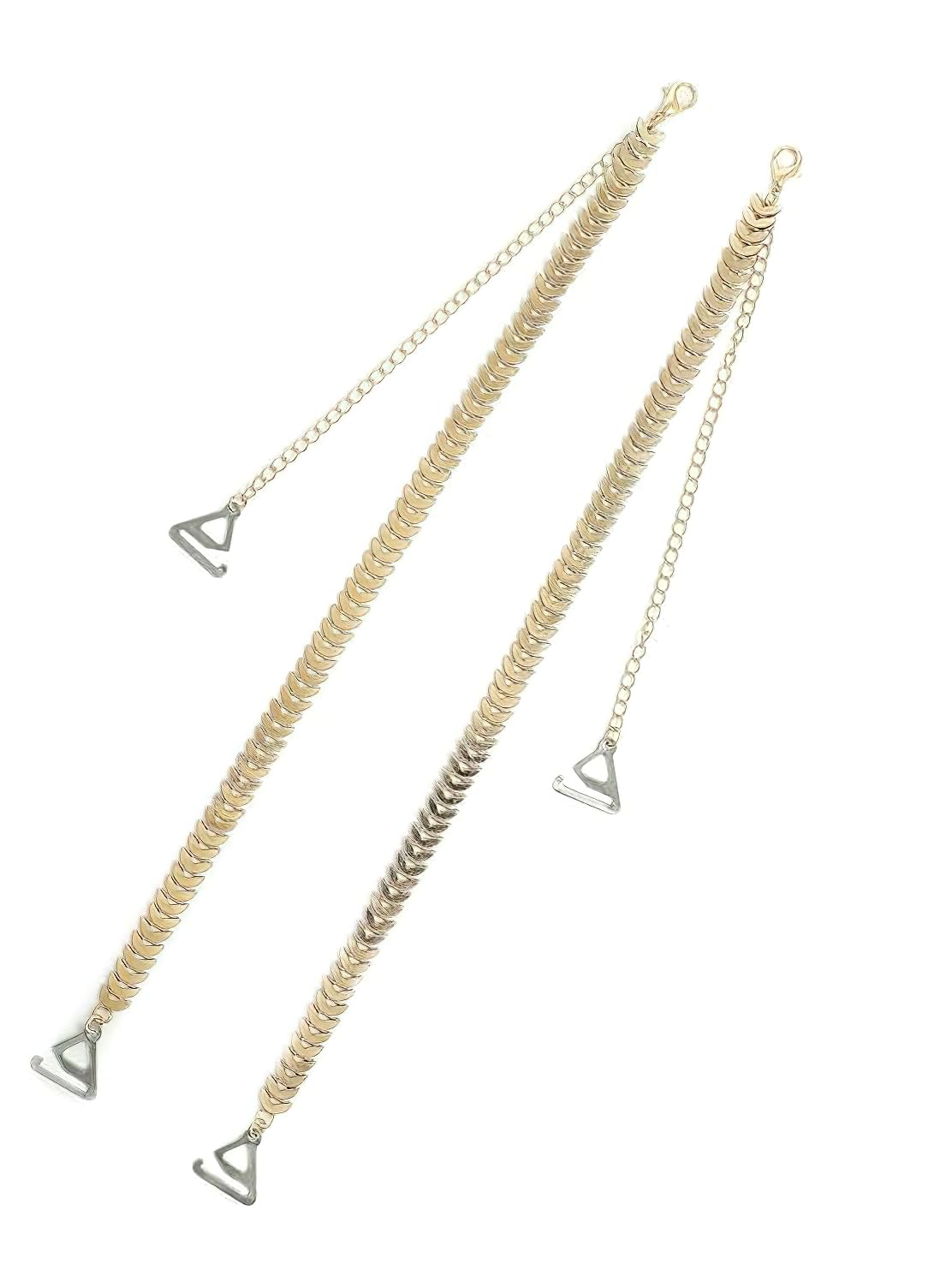 rvm jewels 1 Pair Fancy Golden Chain Bra Straps Leaves Decorative Adjustable Designer Shoulder Strap for Wedding Party Gowns Women-picture-7