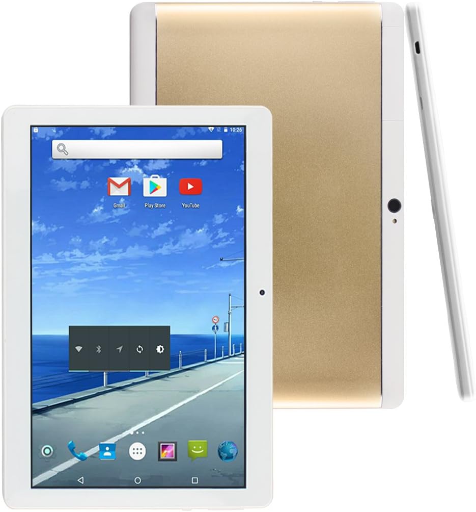 FONXA Tablet 10 inch 32GB with Protect Case 2GB Ram Dual SIM 3G Phone Tablet PC Metal Shell Design 1280x800 HD screen Gold Color