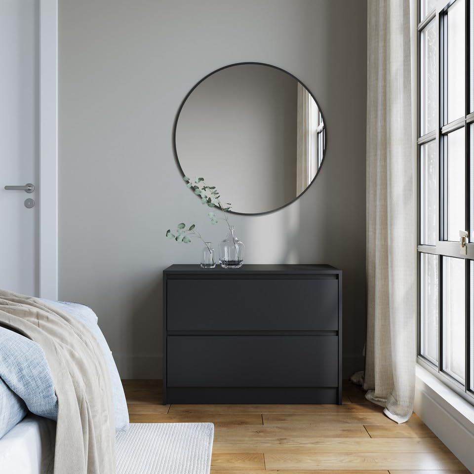 URBNLIVING 2 Drawer Chest Cabinet with Adjustable Feet, Modern Engineered Wood Dresser Unit with Smooth Glide Drawers - Image 6