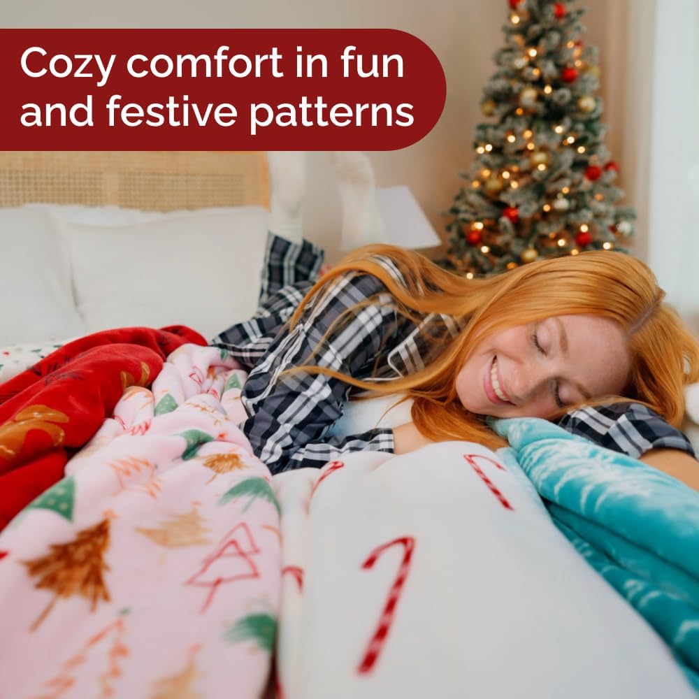 Christmas Sherpa Blanket Throw Size - Reversible Sherpa Fleece Blanket - Super Soft Double Sided Throw for Bed, Sofa, Couch - Thick, Warm, Cozy & Plush - Xmas Winter Bedding - Gingerbread Man, 50x60 - Image 7