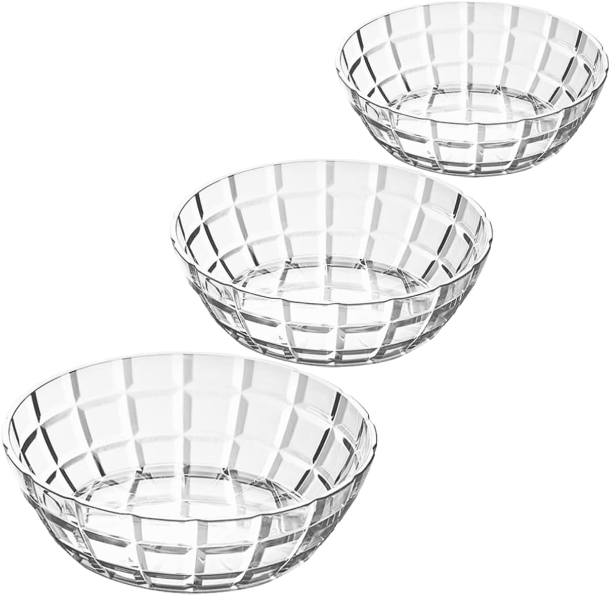 Hemoton 3pcs transparent salad bowl clear plastic bowl