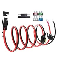 Vista 20 de 10AWG de SAE a pinzas de cocodrilo, cable de extensión de clip de cocodrilo de batería a conector SAE, cable de abrazadera de batería de desconexión