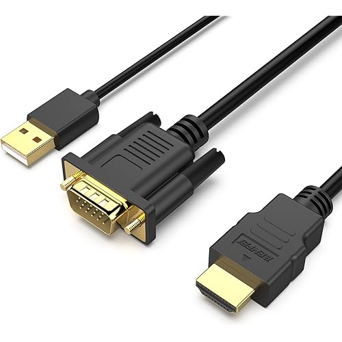 BENFEI VGA to HDMI Cable with Audio, 6 Feet 1080P Cable from VGA Computer/Laptop to HDMI Monitor/TV(Not Bidirectional)