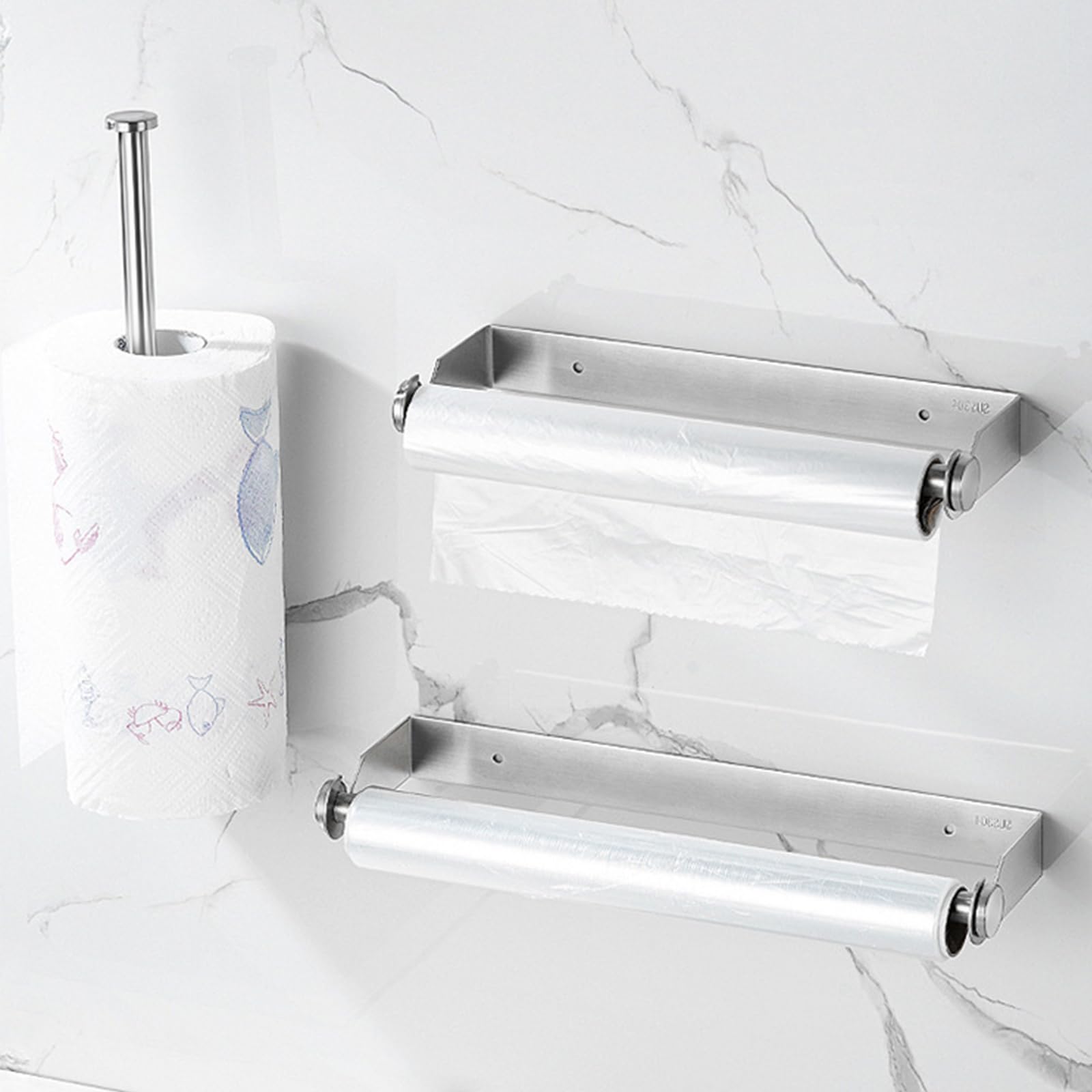 Portarotolo Da Cucina A Parete In Acciaio Inox 304 – 28 Cm, Con Viti E Tasselli, Per Carta Assorbente, Pellicola O Asciugamani