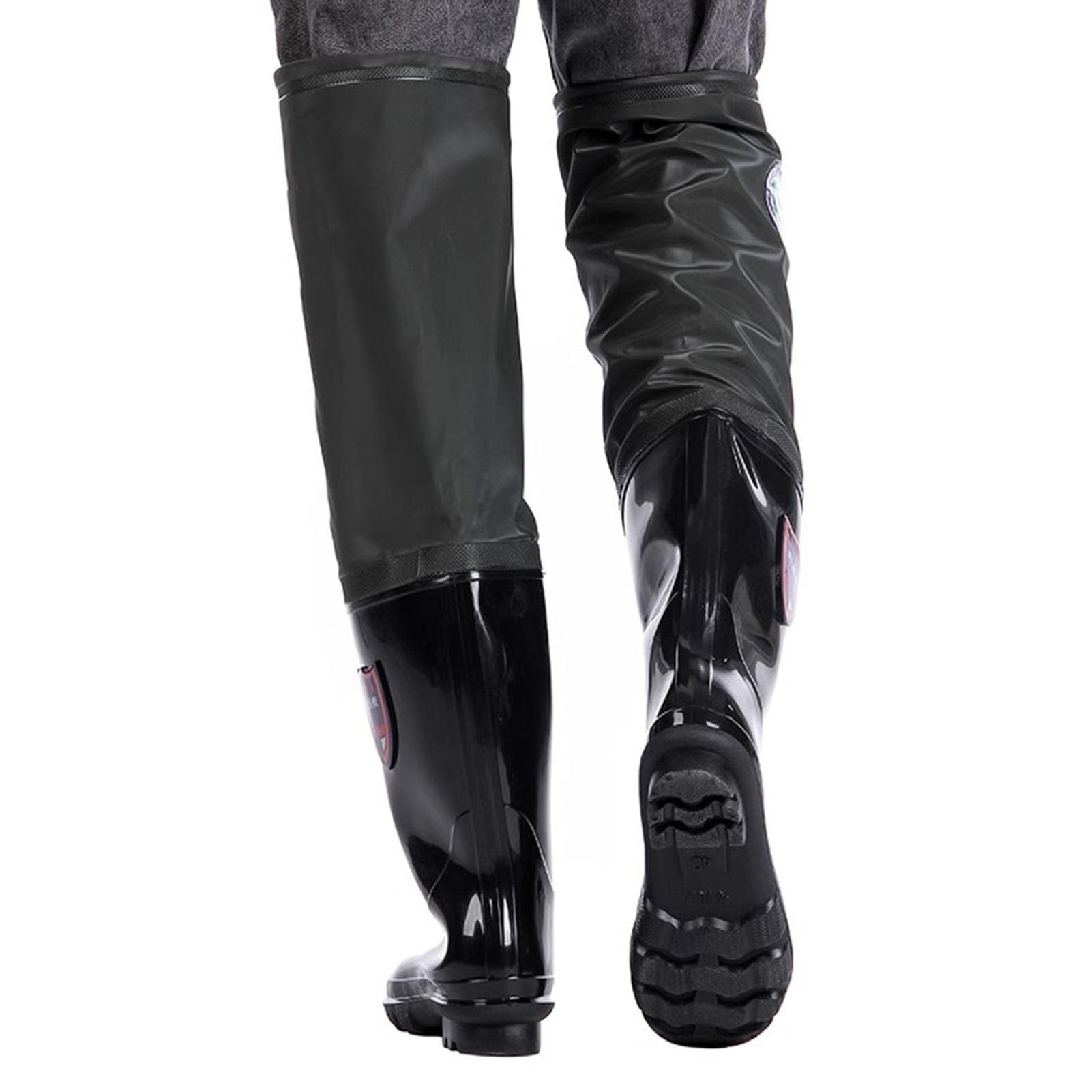 Watstiefel Hüft-Wathose Für Fliegenfischen, Schwarze, wasserdichte Watstiefel Für Männer Und Frauen Mit Profilsohle Für Angeln Im Teichschlamm