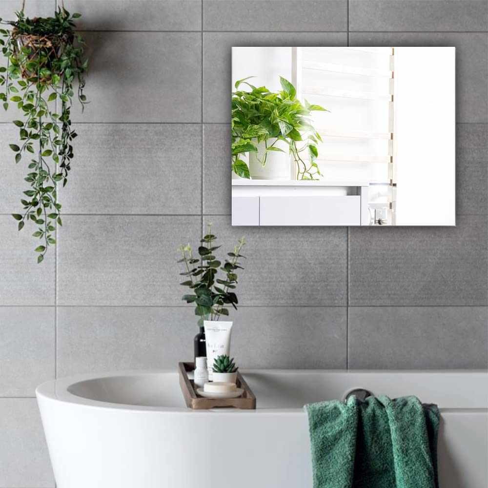 Rectangle Cloakroom Wall Mounted Acrylic Mirror: Frameless, Easy to Stick, Strong, Lightweight