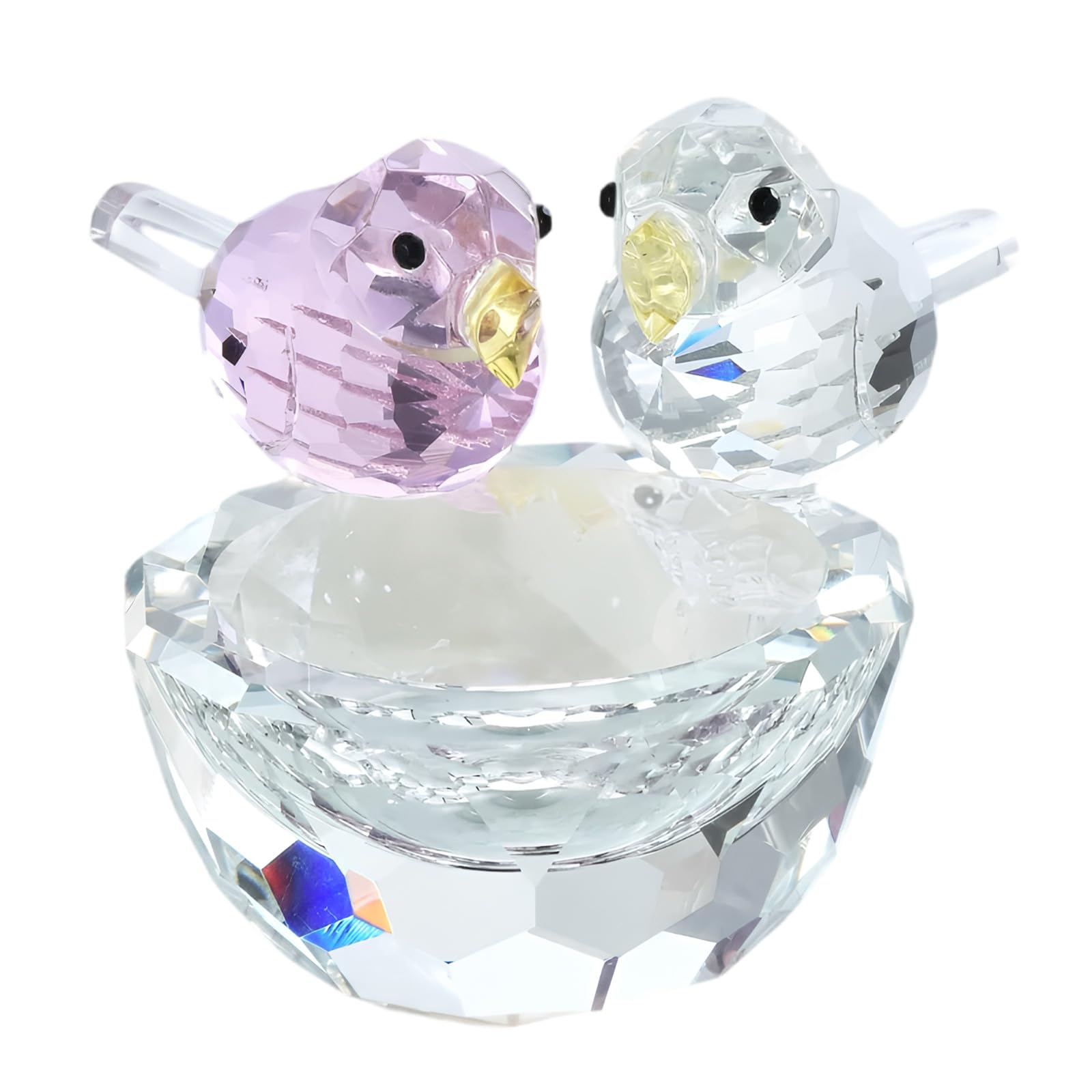 Msioytog Glass Animals Figurines Paperweight for Offices Home Desk Table Decors Crystal Bird Figurines Collectibles Gift Paperweight