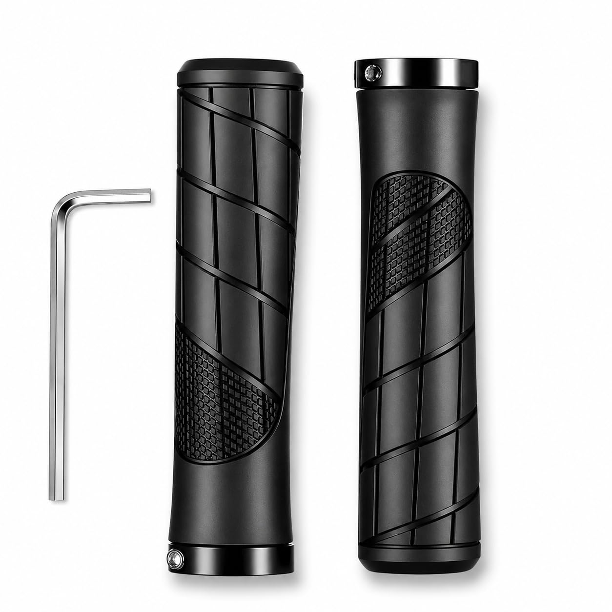 3 Pcs Bike Handlebar Grips, Handlebar Grips, Universal Soft Comfortable Ergonomic Anti Slip Rubber Black 133mm Handle Grip Cover for Kids Bikes MTB Scooter Bicycles Ebike