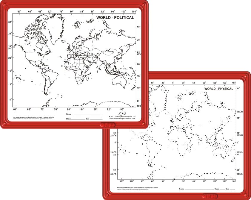 KPL Learning Associates PVT. LTD. Premium Writing Pencil MAP Slate - World Political & Physical for School Kids, Educational Kit, Learning Kit (B0C4XYY64D) Amazon Price History, Amazon Price Tracker