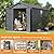 UDPATIO Outdoor Resin Storage Shed 8 x 10 FT, Plastic Storage Shed with Floor Large Outdoors Garden Tool Storage Shed Outside Clearance Shed with Lockable Door for Bike, Backyard, Patio, Dark Grey