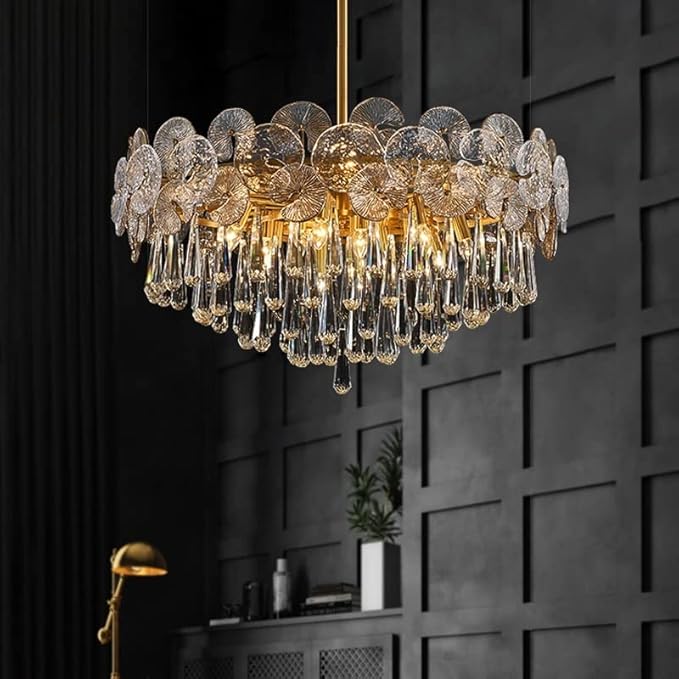 TOMYEUS Kroonluchters Crystal kroonluchter plafond kroonluchter verlichting licht luxe kristal kroonluchter postmoderne glazen kroonluchter creatieve woonkamer lamp eetkamer slaapkamer luxe lamp Slaapkamer Kr