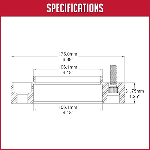 Miniatura 4 de Wheel Accessories Parts 4 espaciadores de rueda de 6 x 5.50 6 en 5.500in 1.25" de grosor 0.472in 1.50 adaptador de rosca 4.173in centrado para