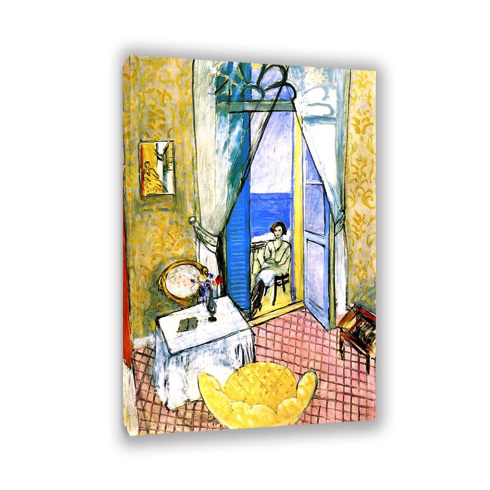 Mycggdgh Unframe Henri Matisse Painting Reproduction Young Woman Window Famous Art Poster Henri Matisse Wall Decor For Bedroom Picture For Living Room Bathroom Office 105X70cm(41X28in) Frame