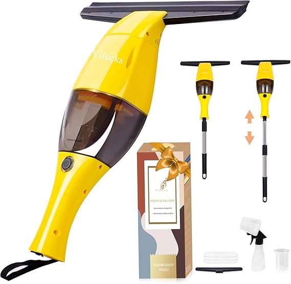 Rechargeable Window Vac, Window Vacuum Squeegee Cordless, Window Cleaner Vacuum