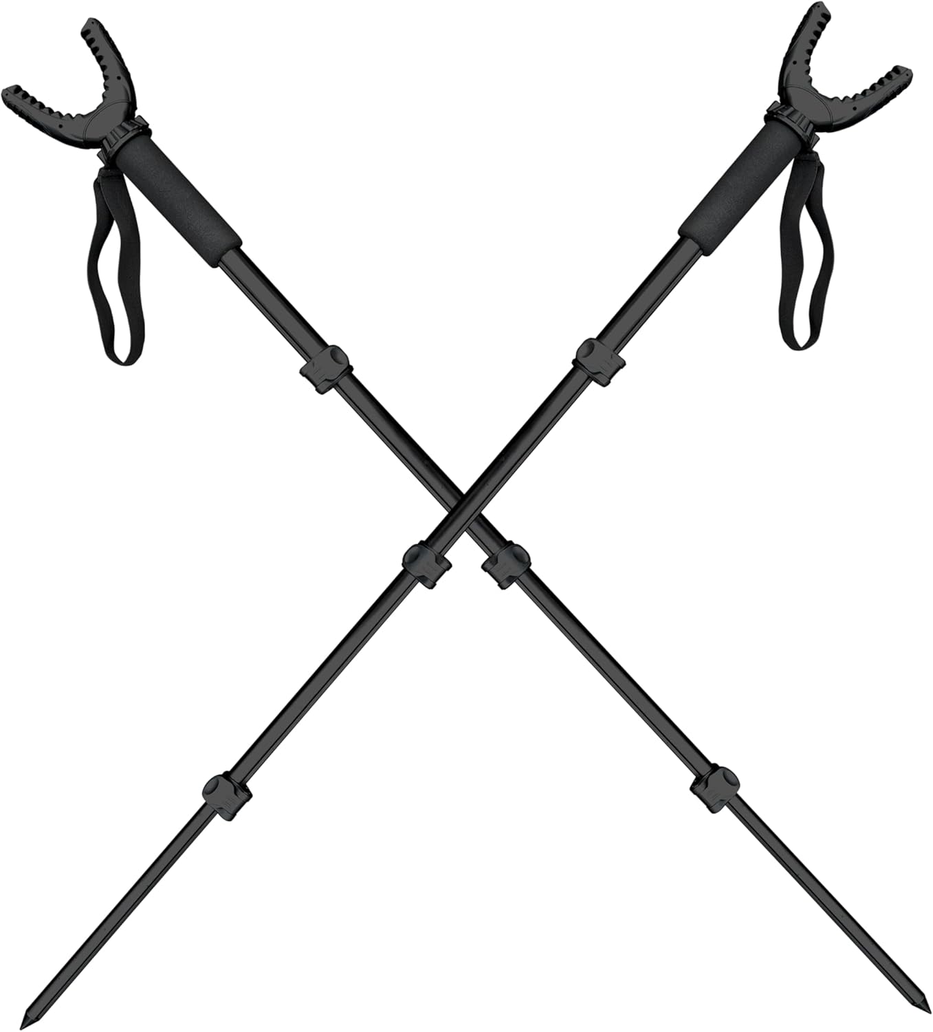 AUSCAMOTEK Aluminum Shotgun Monopod Callapable Rifle Shooting Stick with 360 Degree Swivel Stock Yoke-2 Pack