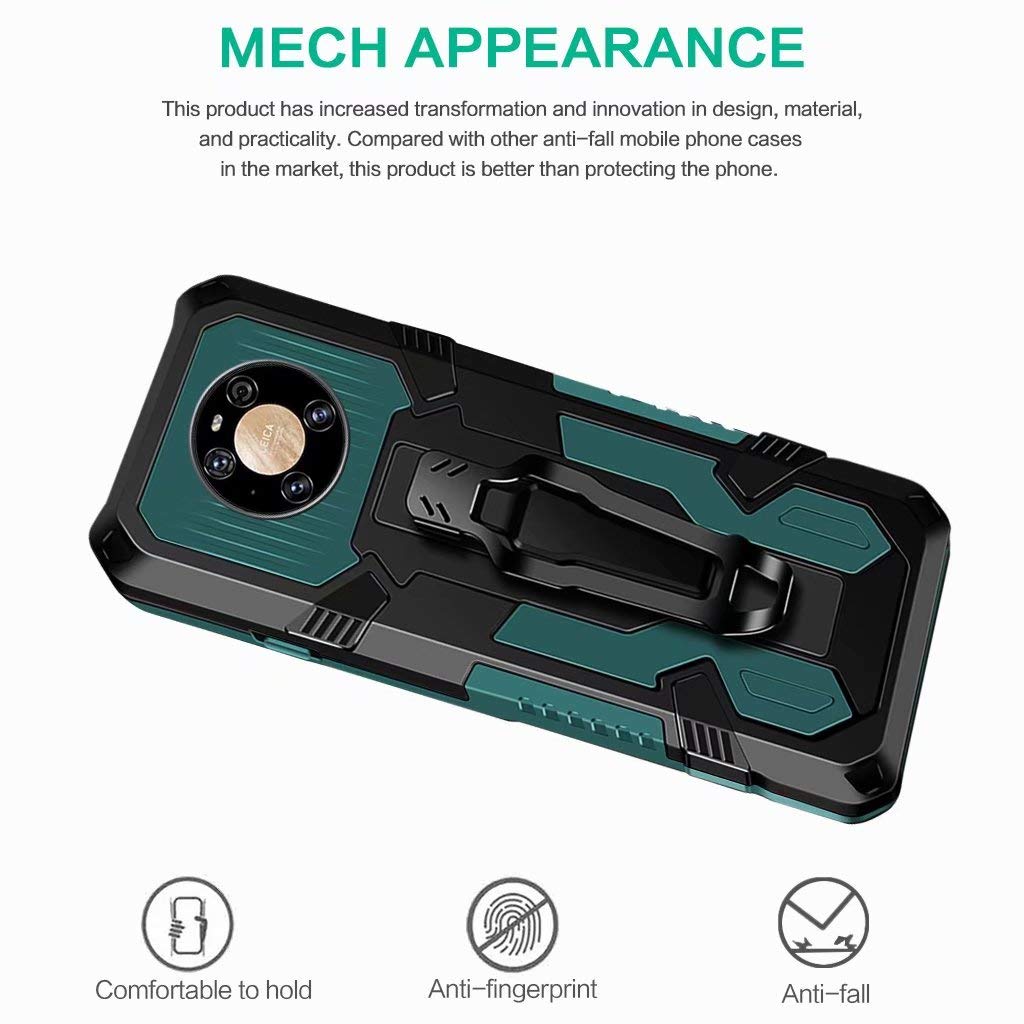 SATURCASE Custodia Per Huawei Mate 40 Pro, Ibrida 2 In 1 (PC+TPU), Con Anello Metallico E Supporto Magnetico, Nera