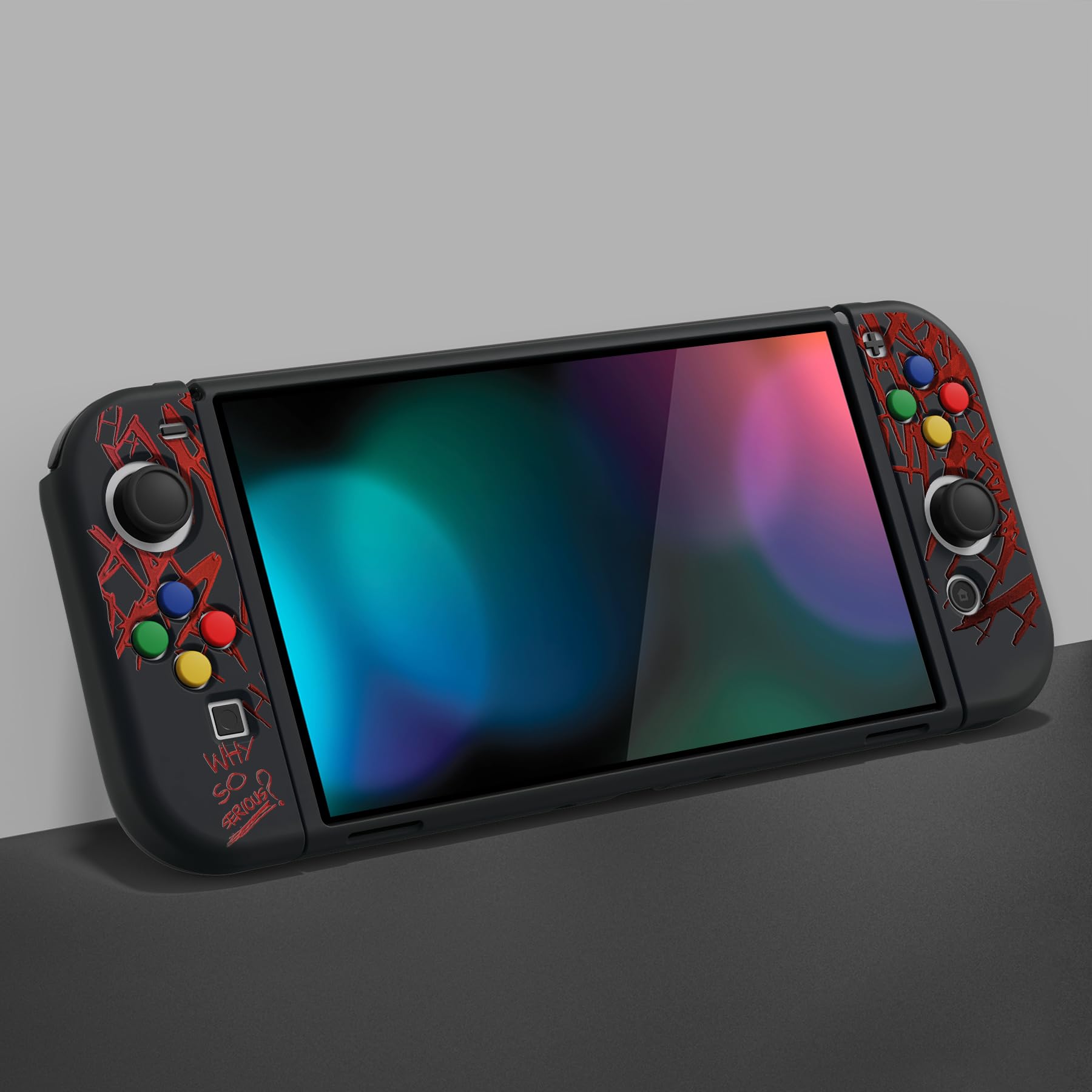 PlayVital ZealProtect Custodia protettiva morbida per Nintendo Switch OLED, protezione flessibile Joycon Grip Cover per Nintendo Switch OLED con tappi per pollice e tappi per pulsanti di direzione