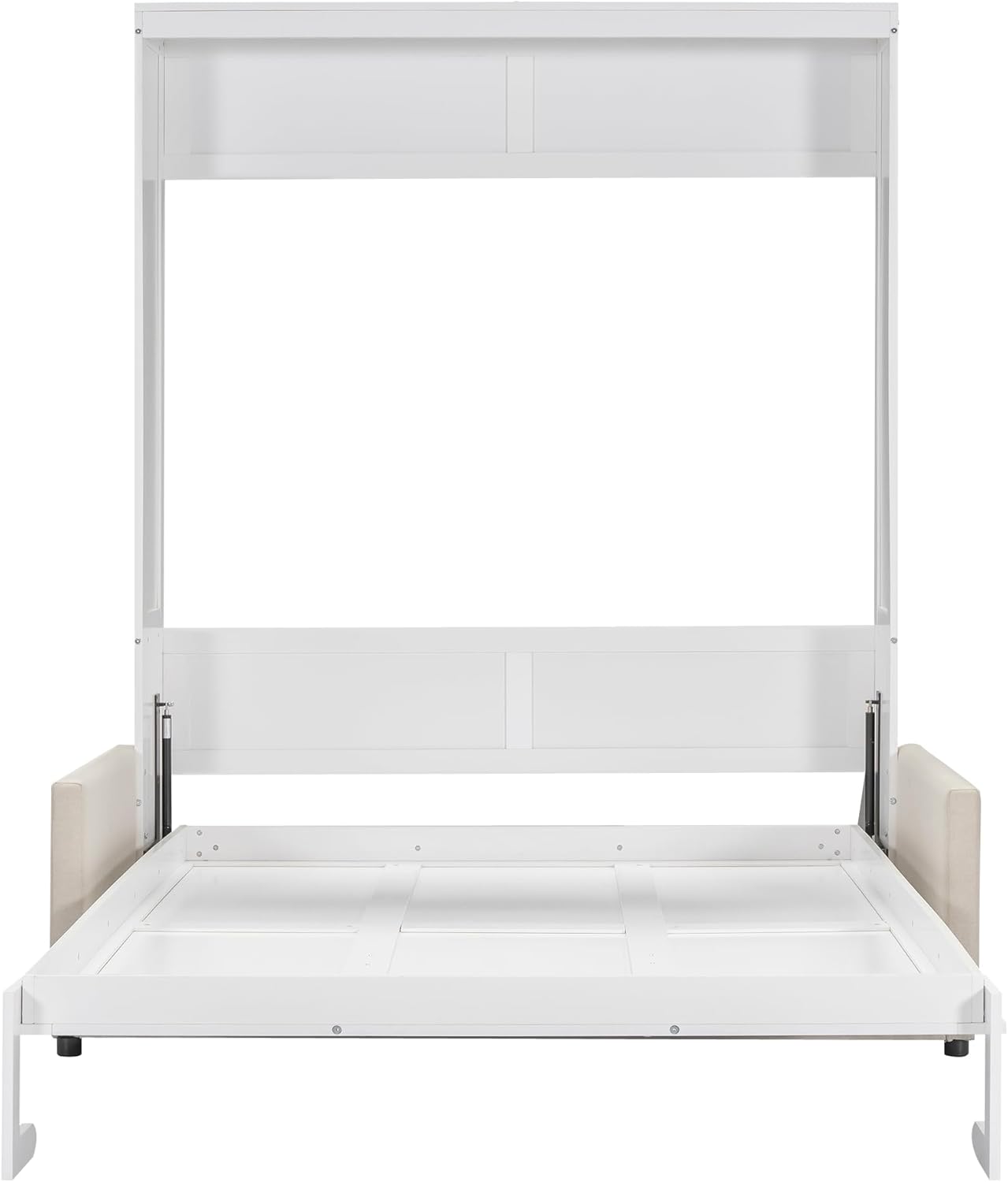 Unfolded bed frame without mattress