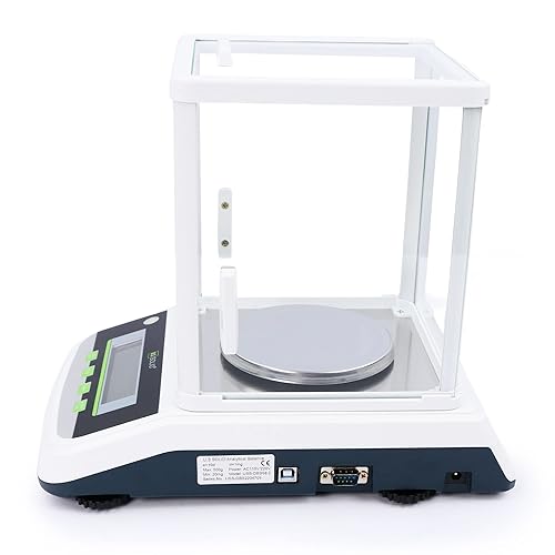 Miniatura 4 de U.S. Solid Balanza analítica de laboratorio digital de alta precisión de 1 mg con 2 pantallas LCD, interfaz USB RS232 (100gx0.0.04 oz)