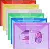 Plastic Wallets - A4 Folders for Paperwork A4 Document Files Folder Plastic Popper Wallets with Pocket, Pack of 6