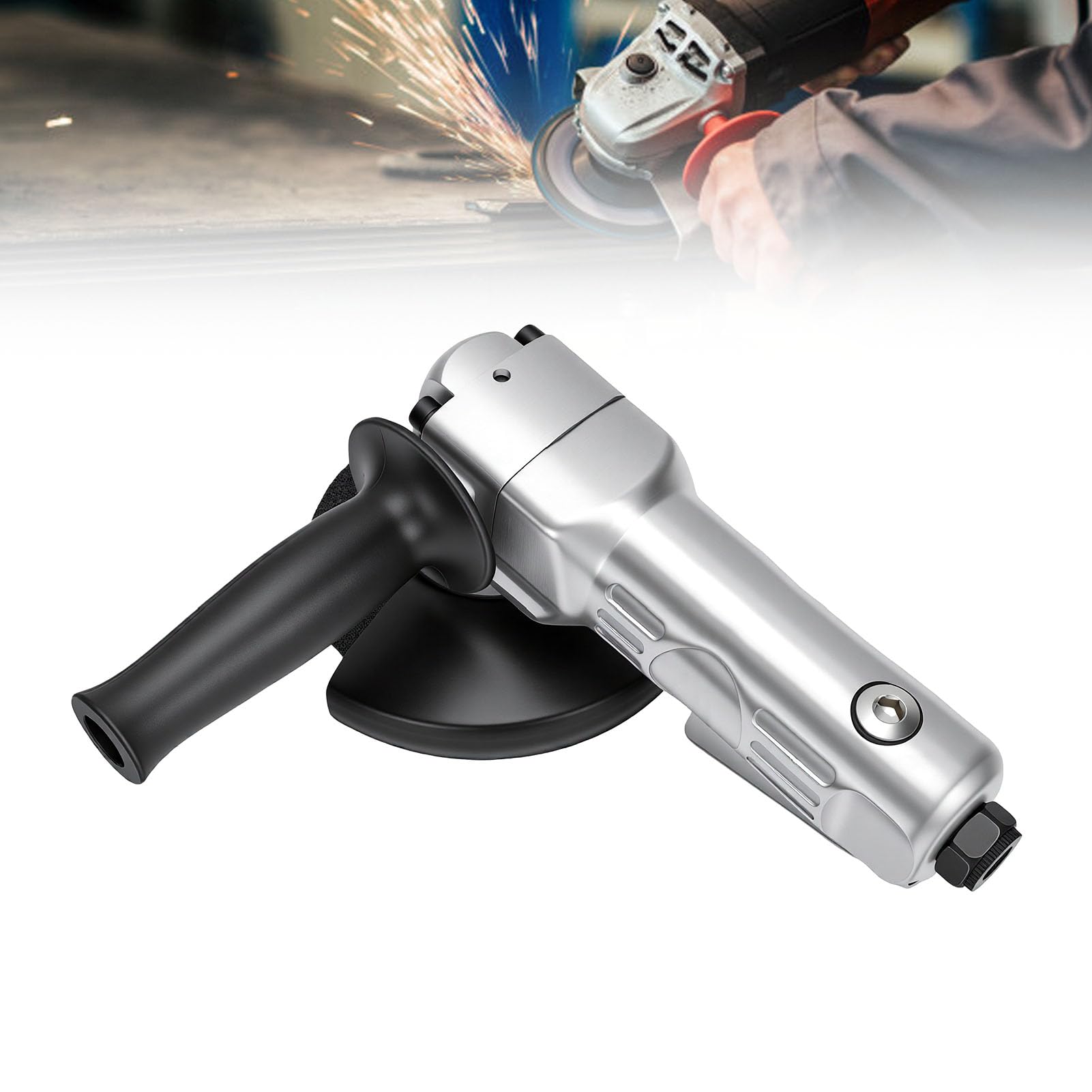KIMISS Amoladora Angular Neumática de 5 Pulgadas Lijadora Angular de Aire de 11000 RPM para Corte de Metal Pulido con Agarre Ergonómico Carcasa Compuesta Liviana 6 BAR