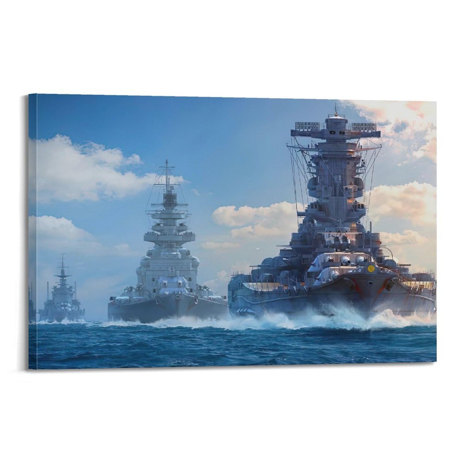 OKAHYS Vintage WWII Poster Japanese Battleship Yamato Artwork Decorative Painting Canvas Wall Artworks Picture 12x18inch(30x45cm)