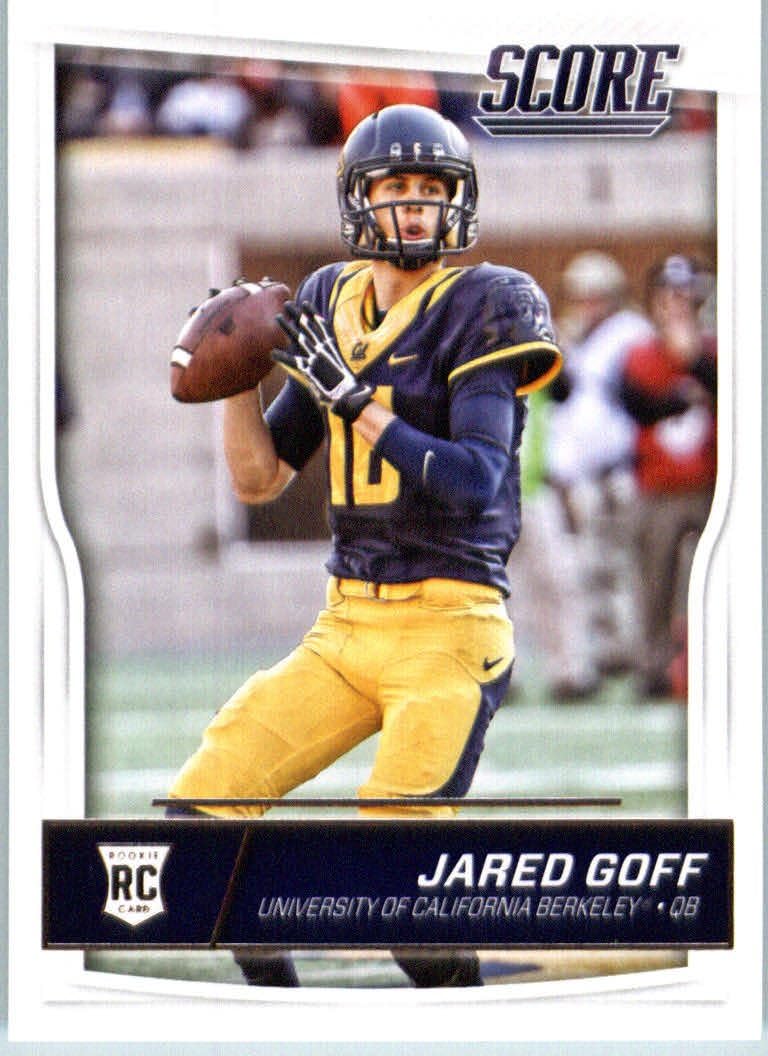2016 Score #332 Jared Goff Cal Golden Bears Football Rookie Card in Protective Screwdown Display Case
