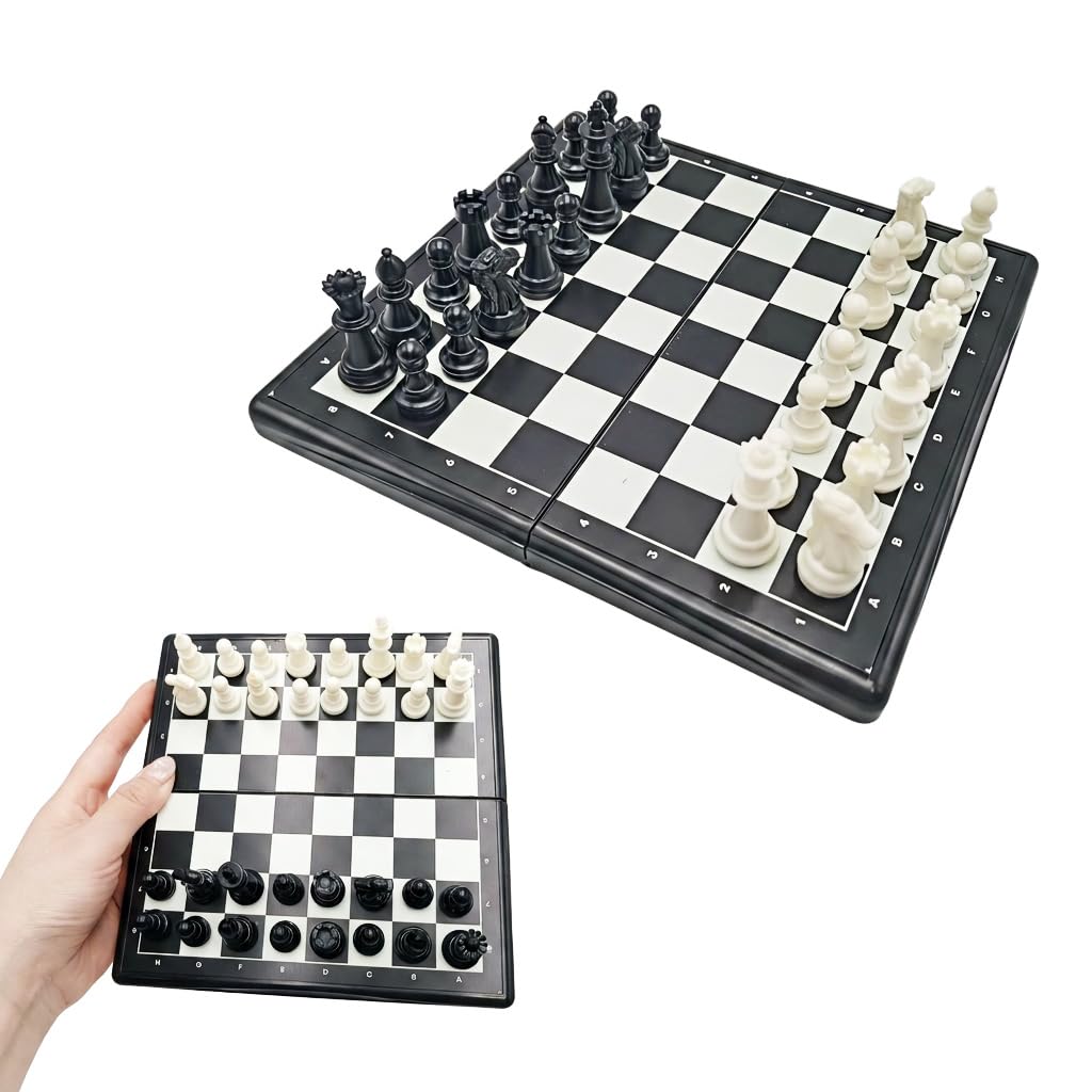 Magnetic Chess Set Mini Travel Chess Board Set, Portable Folding Small Pocket Board Traditional Strategy Game for Family Gathering Outings Party Gift (17 * 17cm)