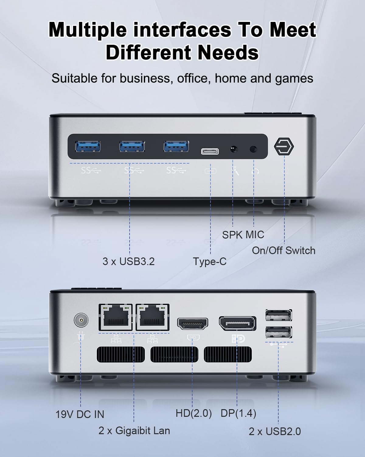 Fan Mini PC Core i7 1360P Win 11 Pro, Micro Desktop PC triplo display 4K