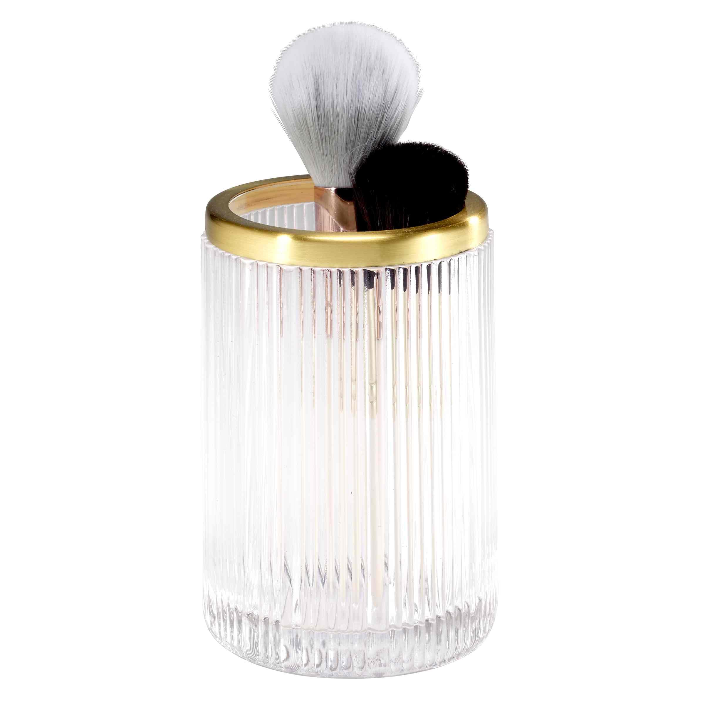 Nicole Miller - Tumbler, Glass Countertop Accessories (Louise Collection, Clear)
