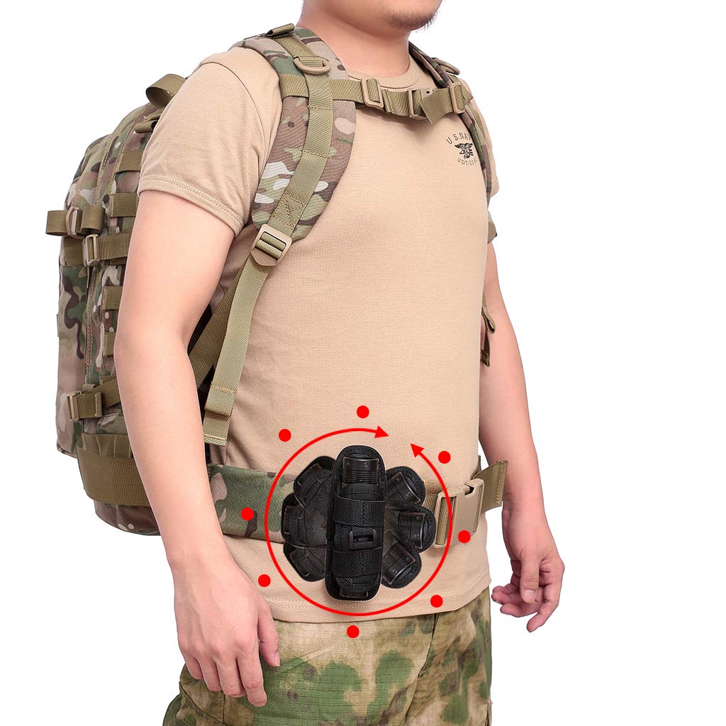 10 x Taschenlampen-Holster, Gürtel-Tragetasche, Halter mit 360 Grad drehbarem Clip