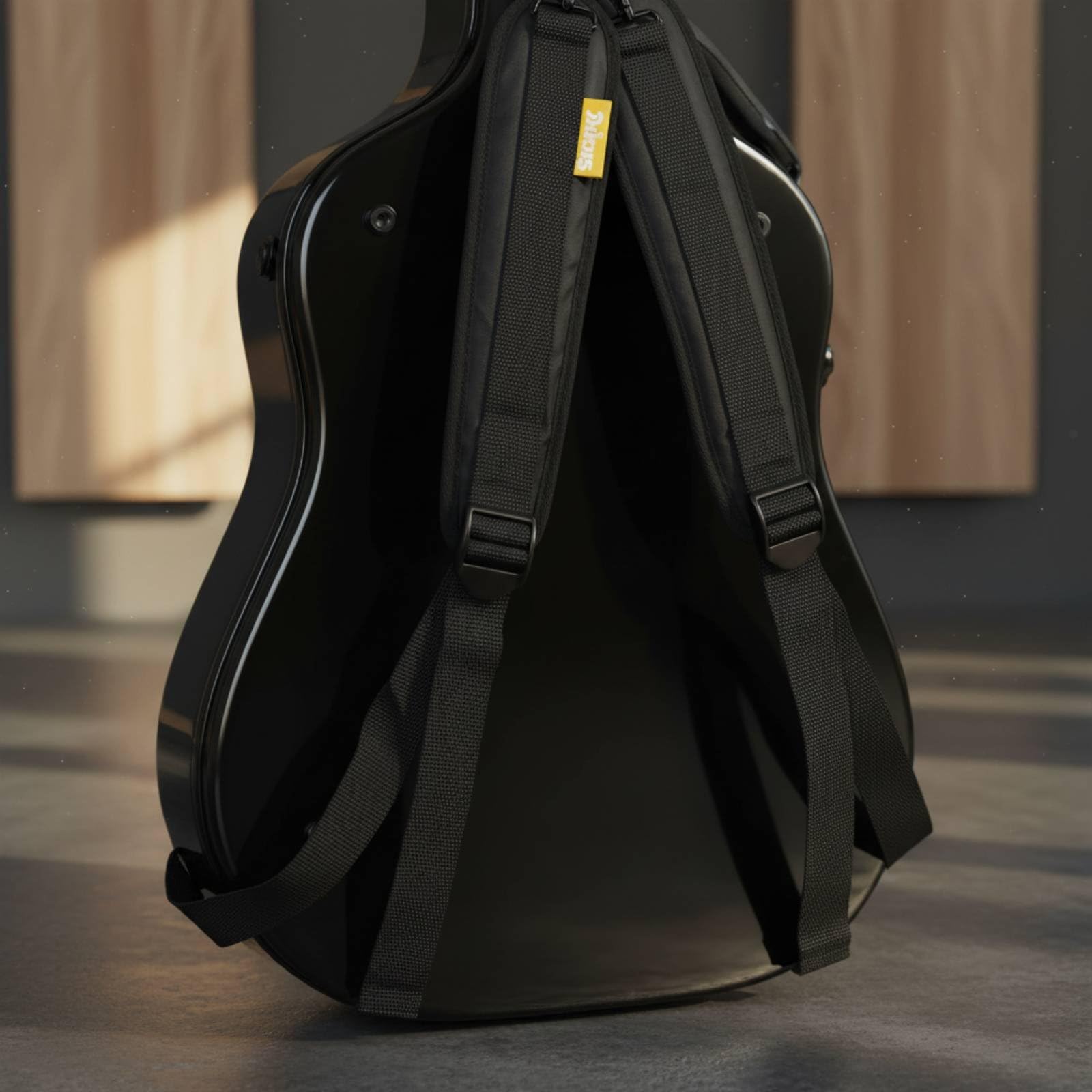 Harilla Custodia Rigida Impermeabile per Chitarra Acustica con in Vetroresina E Maniglia da Trasporto Comoda Adatta per Concerti Allaperto, Nero, Nero Inchiostro, 40/41 Pollici