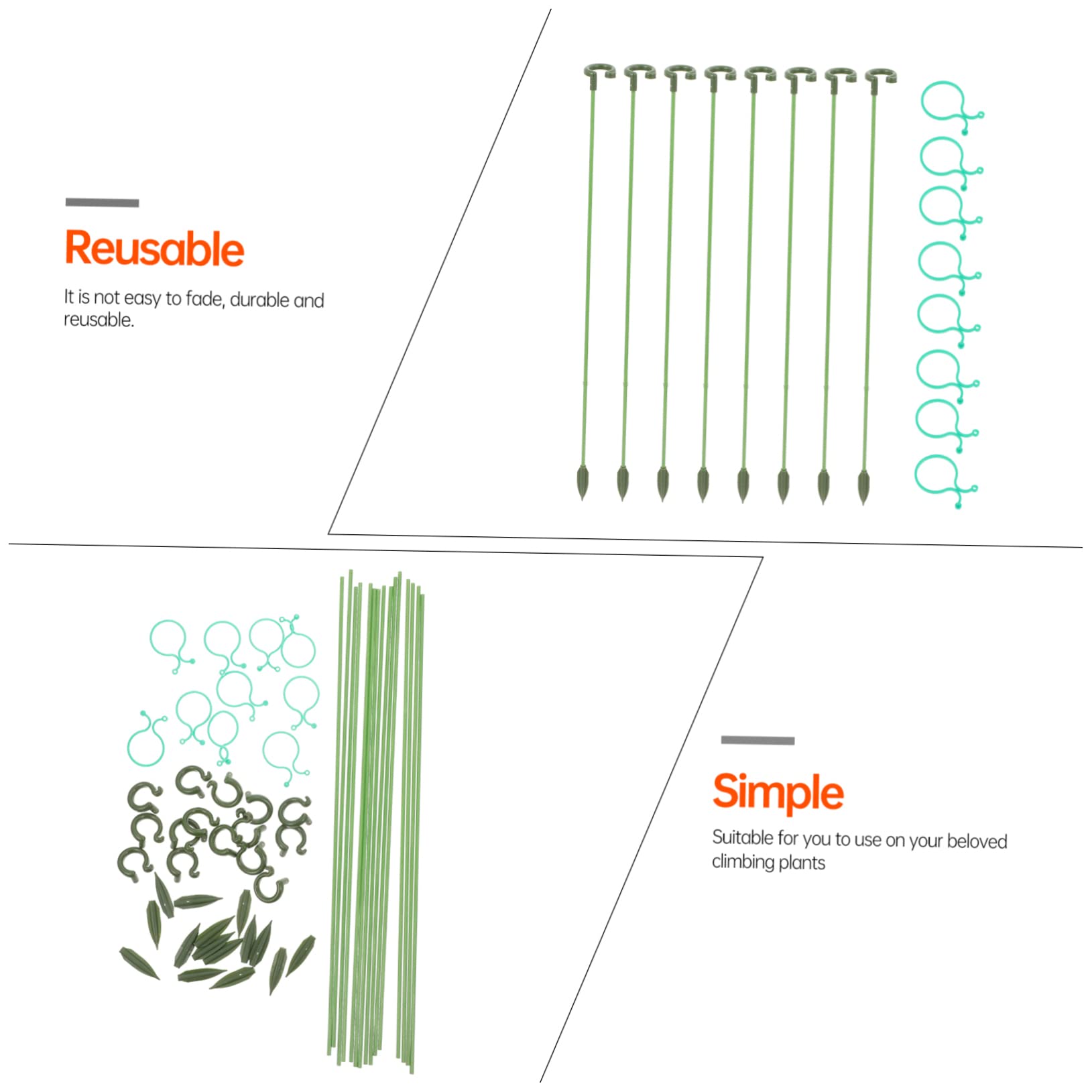 Toyvian 3 Sätze Pflanzenstützrahmen Pflanzenunterstützungseinsätze eingetopft Stützgestell für Kletterpflanzen Anlage Blumen- kleine Gartenpfähle Gartenpfahl Plastik Green