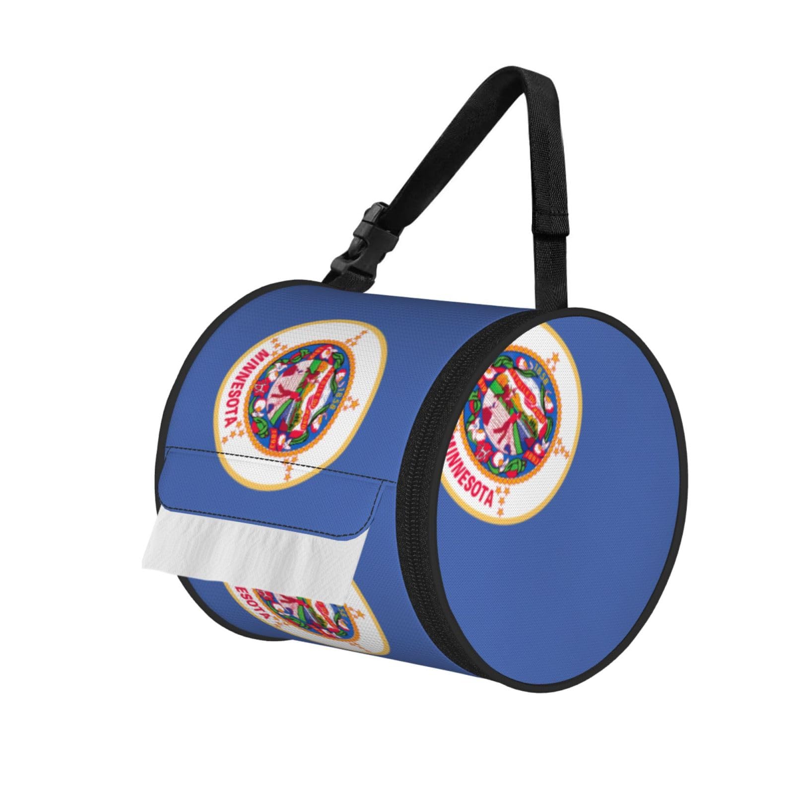 Minnesota State Flag Print Fashion Tissues Organizer Box, Hanging Tissue Holder For Purse Coins For Car Office Daily Outing