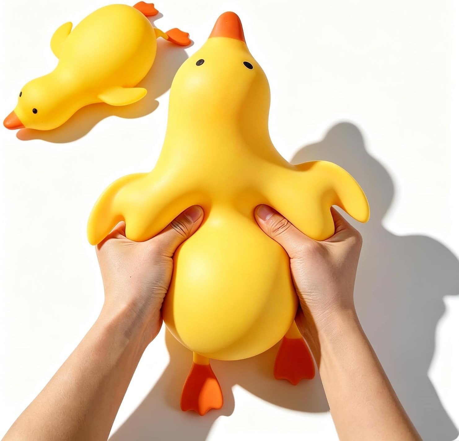 Duck Squishy, 5.5in Cute Large Ducks Stress Ball Soft Squishys Slow Rising Stress Ball Fun Decompression Ducks Squishies Gift for Anxiety Stress Party Favors (Medium)