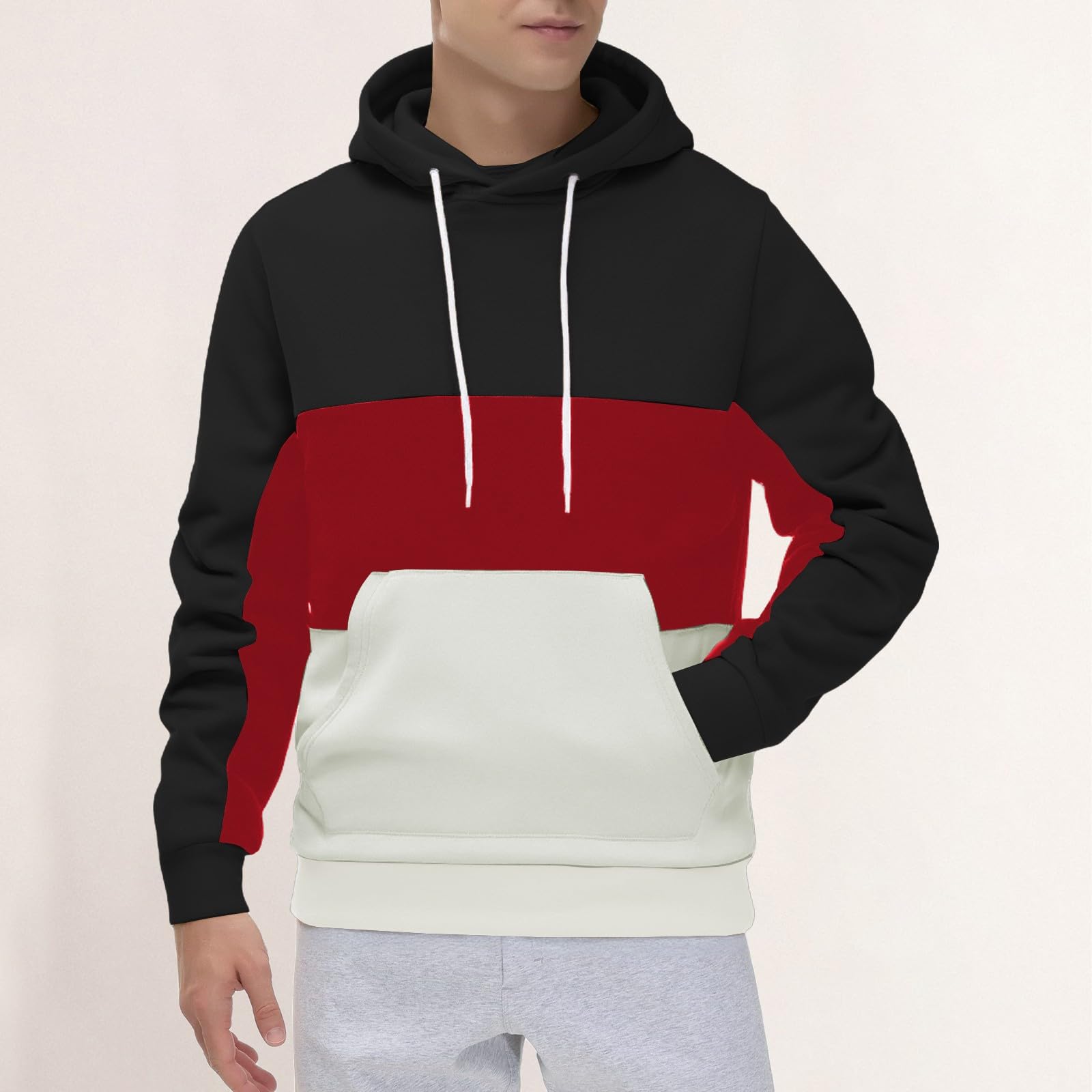Sweat à capuche doublé en polaire pour homme