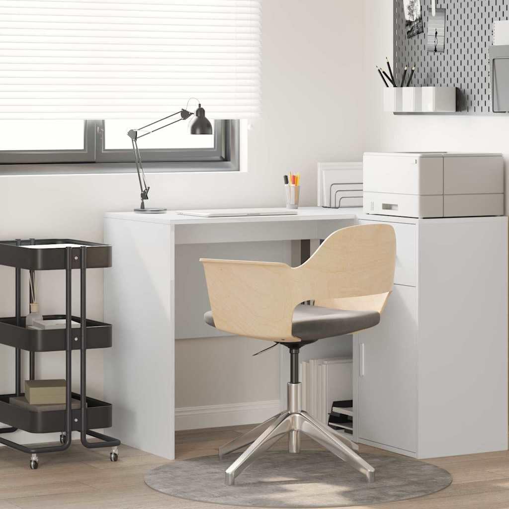 Scrivania bianco legno ingegnerizzato 102 x 50 x 75 cm con ripiano e cassetto, mobile lavoro studio per computer pc gaming, postazione ufficio casa smartworking salvaspazio