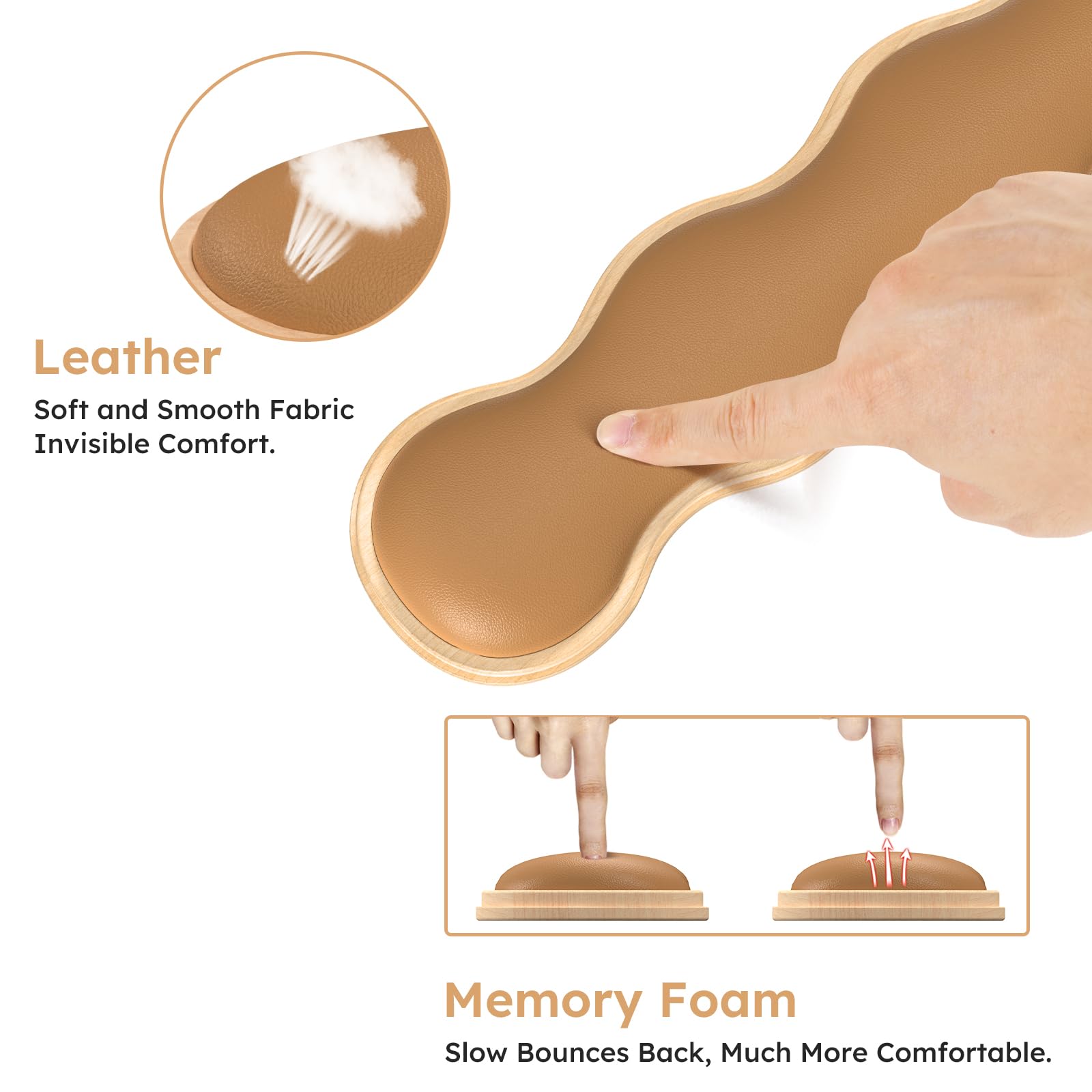 ICasso Ergonomisches Mauspad Mit Handgelenkauflage – Memory-Schaum, Rutschfeste Basis, Für Tastatur & Maus