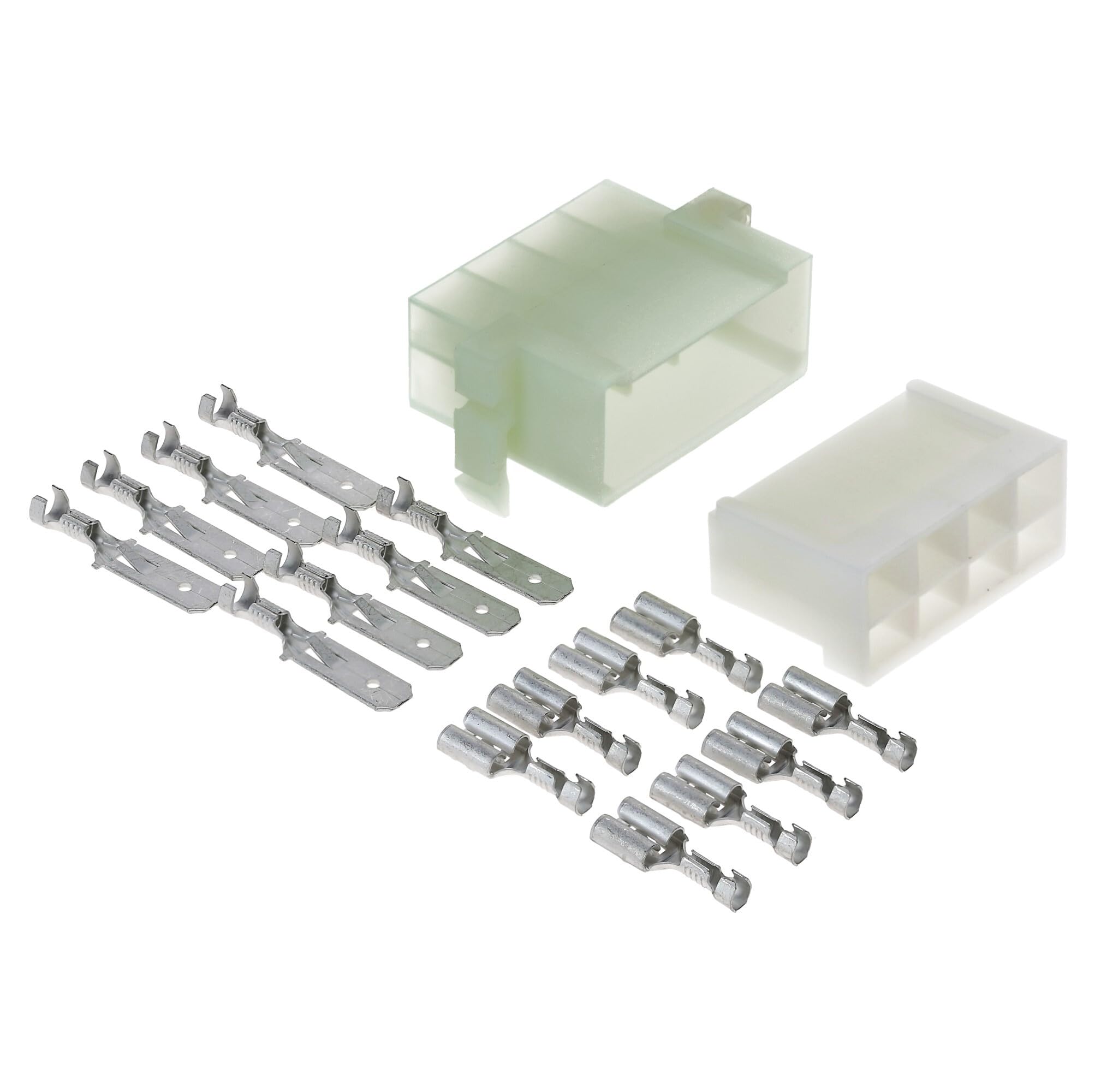 Kalitec 8-polig Fastin-Faston Set - Flachstecker & Hülsen 0,75-1,5 mm² | KFZ Steckverbinder bis 28A für Auto, Motorrad & Caravan - Vibrationssichere Kabelverbinder mit Rastverriegelung im Gehäuse
