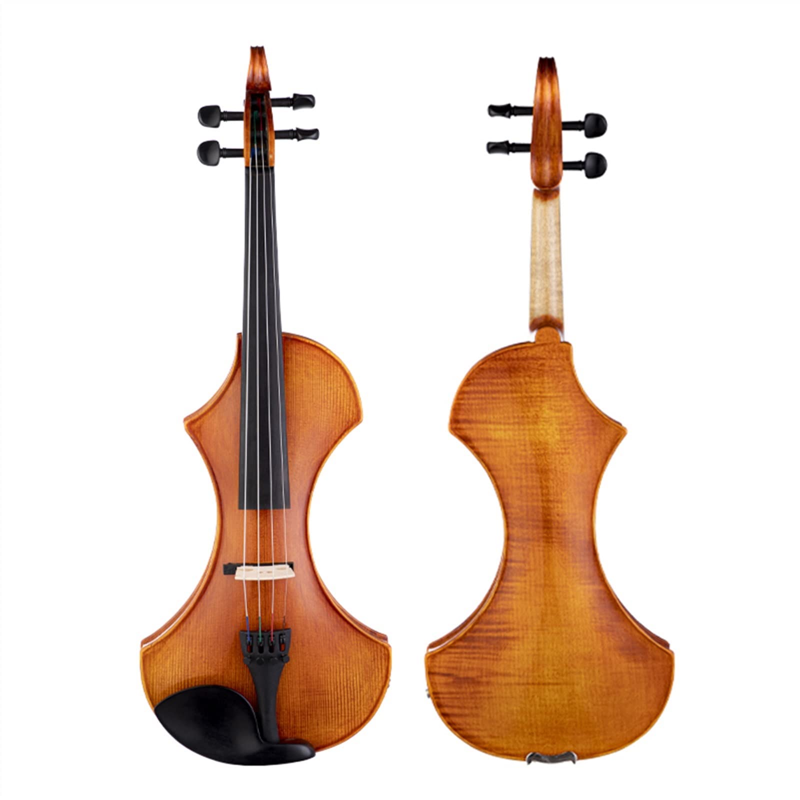 TSTS Violini per Principianti Violino Elettrico 4/4 in Acero Massiccio con Sistema Pickup Attivo Tedesco Ebony Fitting