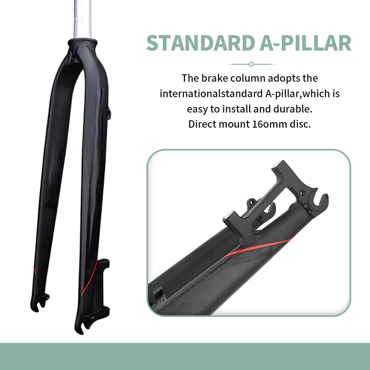 26"/27.5"/29" Mountain Bike 1 1/8" Straight Tube Threadless Rigid Fork QR Disc Brake Hard Forks Aluminum Alloy Front Fork