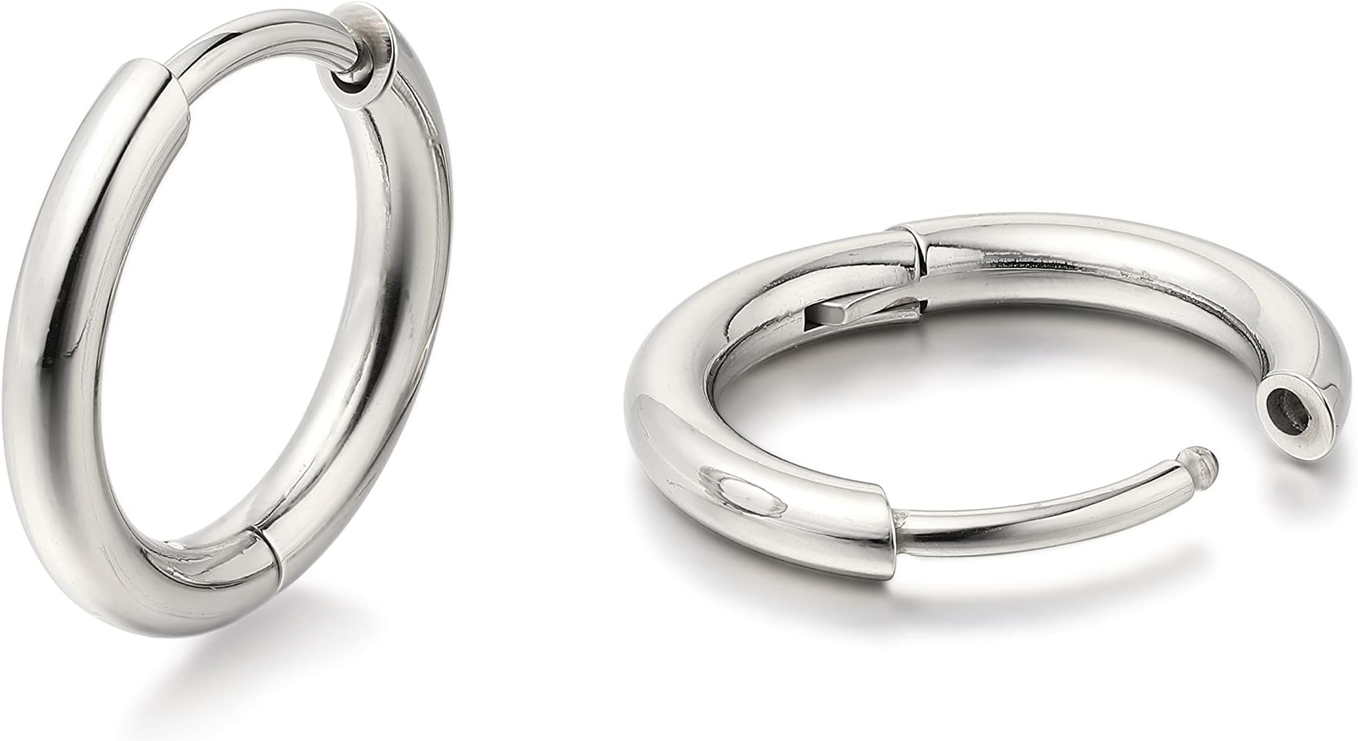 Limerencia Titanium Earrings Hoops G23 Pure Titanium Small Huggie Earrings Hypoallergenic 18g Cartilage Hoops Cubic Zirconia Cuff Piercing Jewelry for Women Sensitive Ears