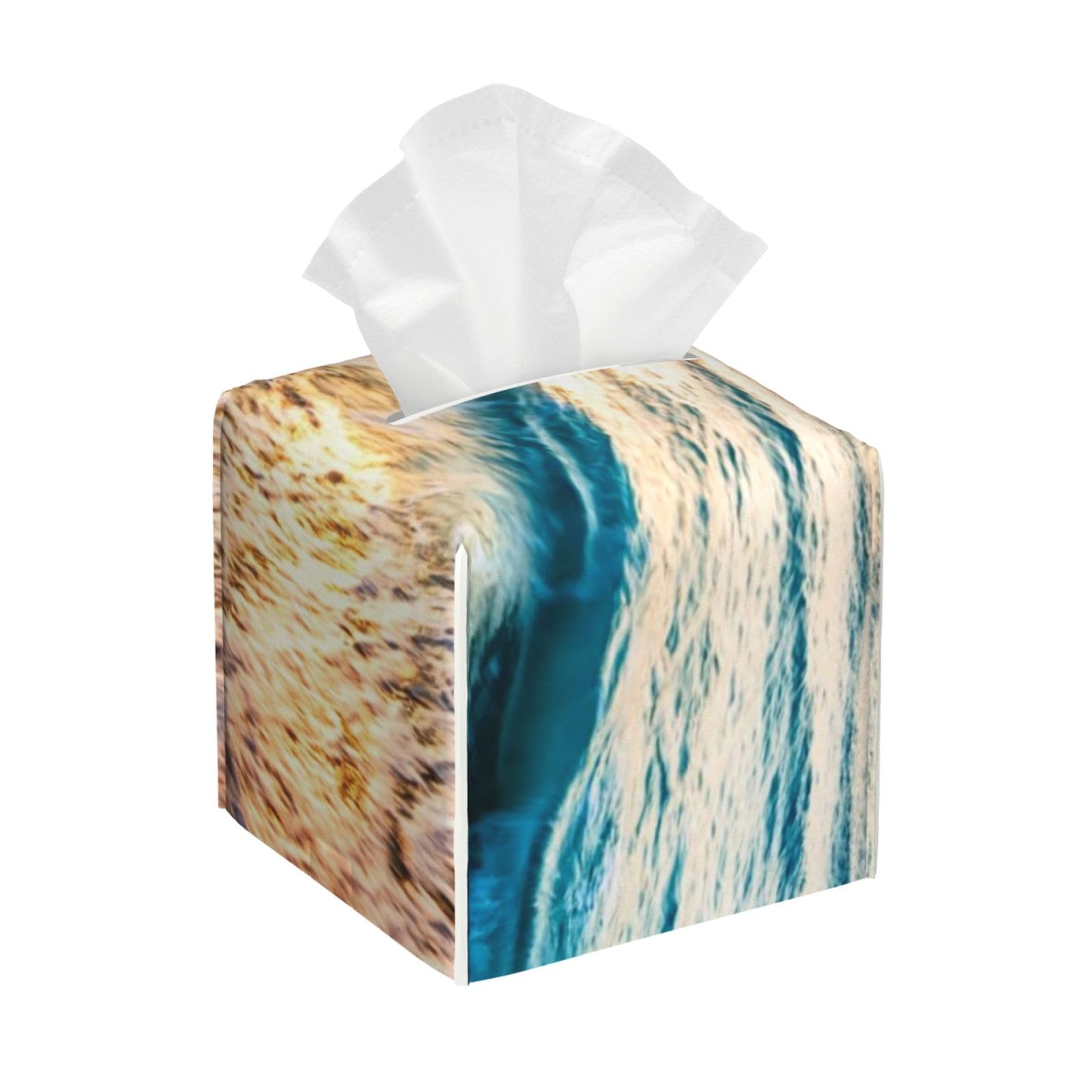 Beach Sunset PVC Cube Tissue Pack for Home Office Bathroom Use