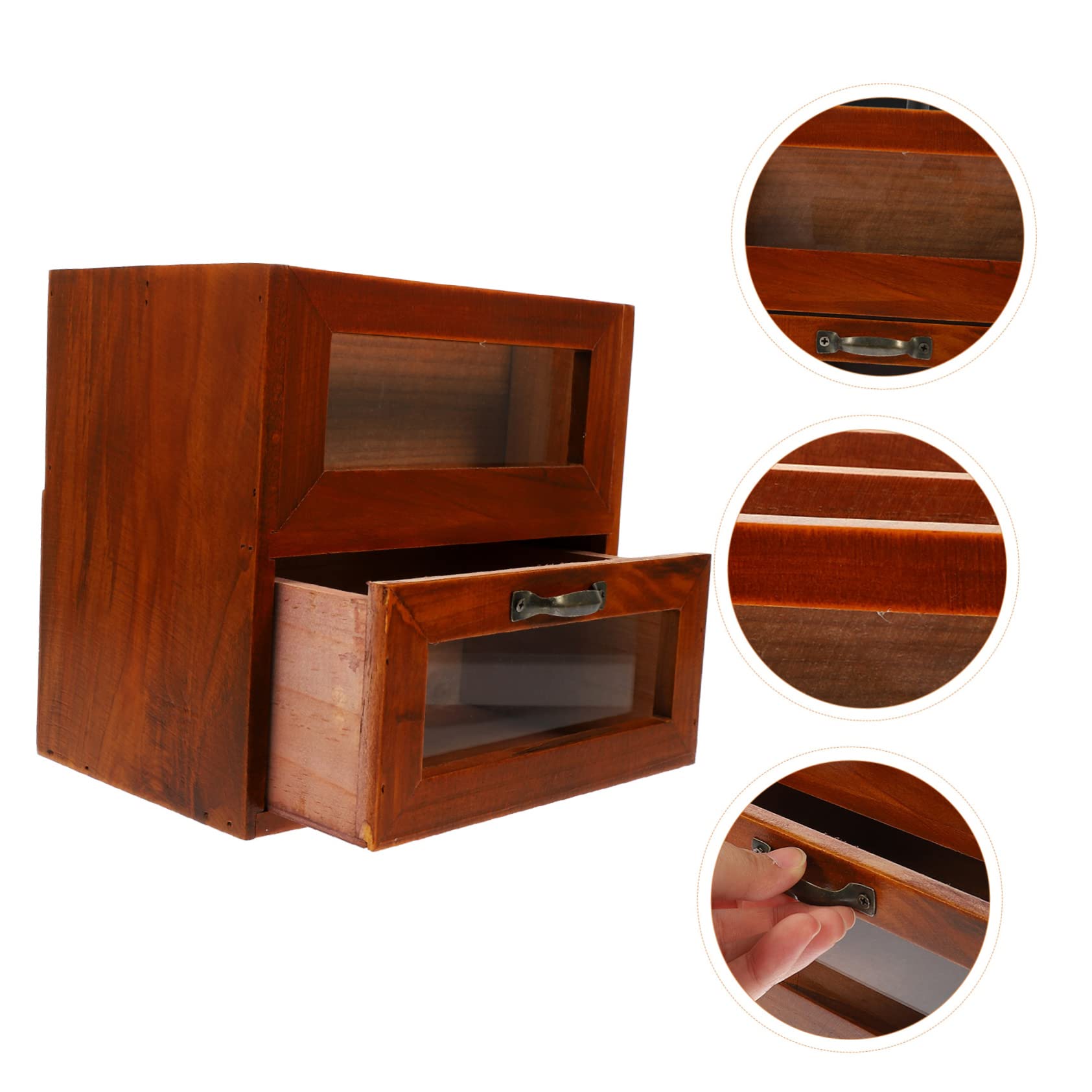 Ciieeo Organisateur De Rangement Pour Bijoux Armoire De Bureau En Bois Boîte De Rangement Pour Pinceaux De Maquillage - Tabletop