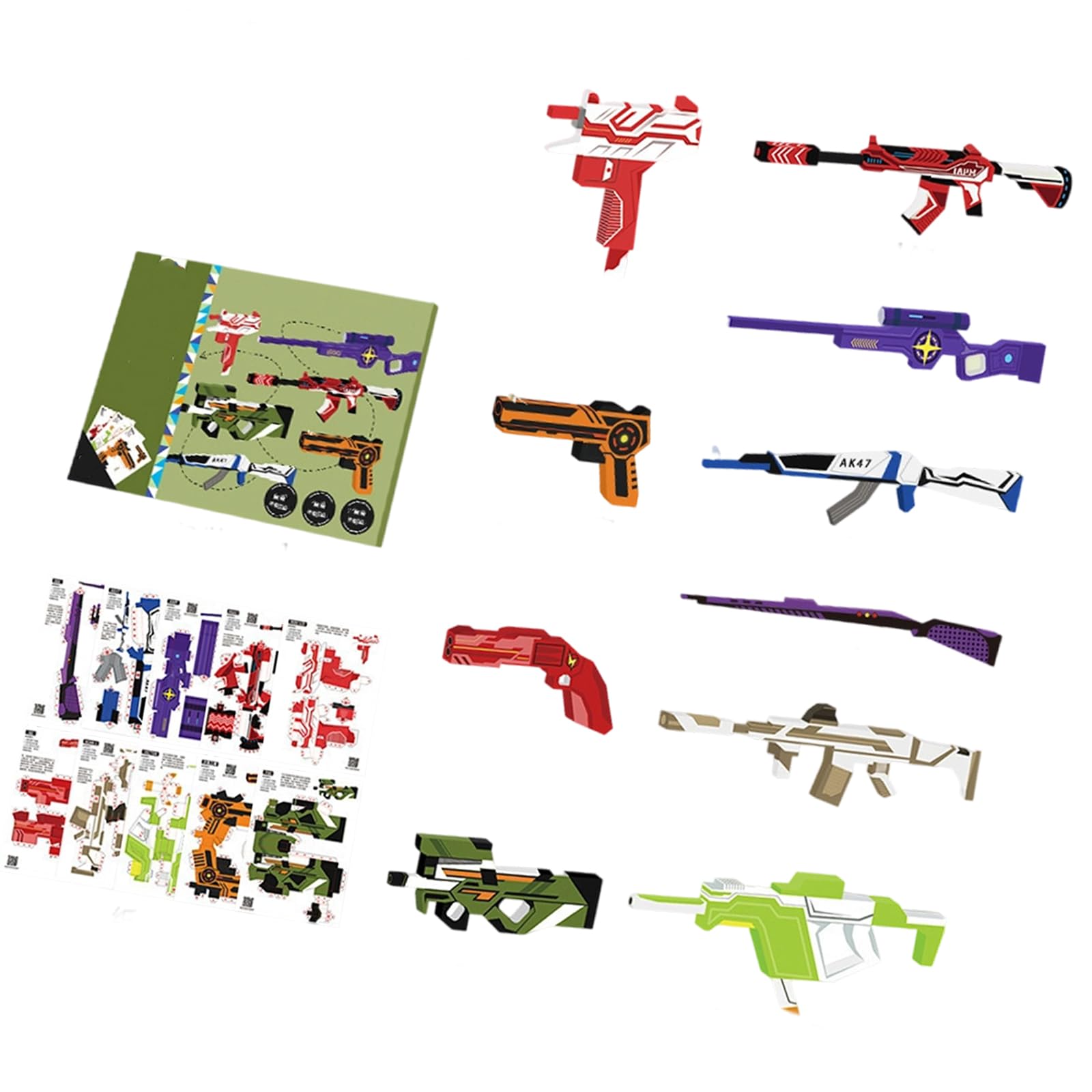 Shurhome Kids Paper Craft Safe Art Projects with Step-by-Step & Travel Storage Paper Art Set for Kids