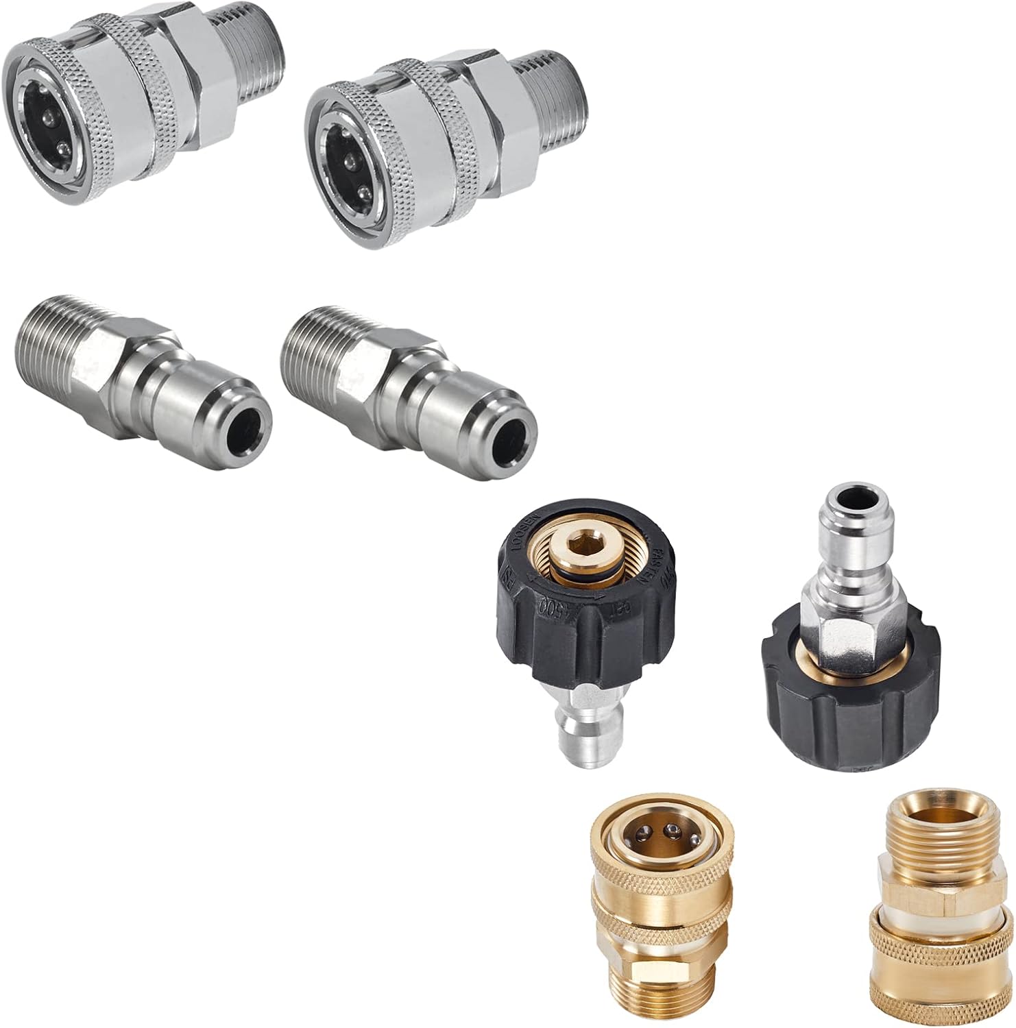 Raincovo Pressure Washer Quick Connect 3/8 Inch, 4 Pieces